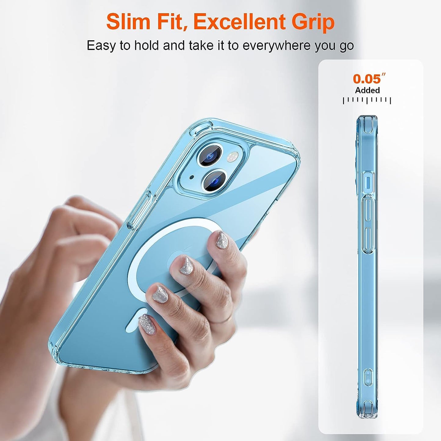 SUPFINE Magnetic for Iphone 13 Case Clear [Compatible with Magsafe][Never Yellow][2+Tempered Glass Screen Protector] Non-Slip Shockproof Phone Case,Flexible Bumper Designed for Thin Cover,Clear  SUPFINE   