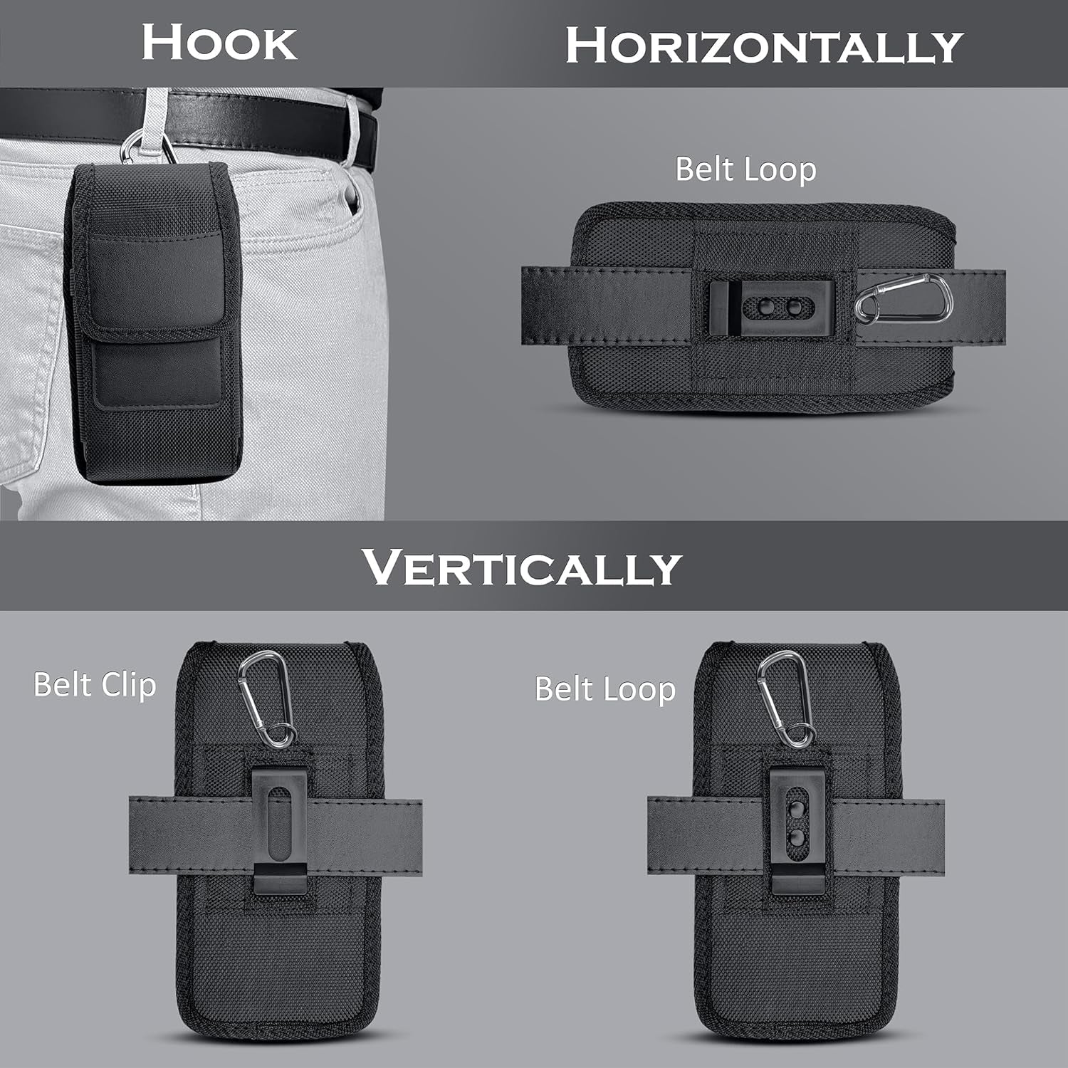 Meilib Holster for Galaxy S23 Ultra, S22 Ultra, S21 Ultra, S20 Ultra, Note 20 Ultra Cell Phone Belt Holder Case with Belt Clip, ID Card Storage Carrying Pouch Cover (Fits Samsung Phones with Cases On)  Meilib   