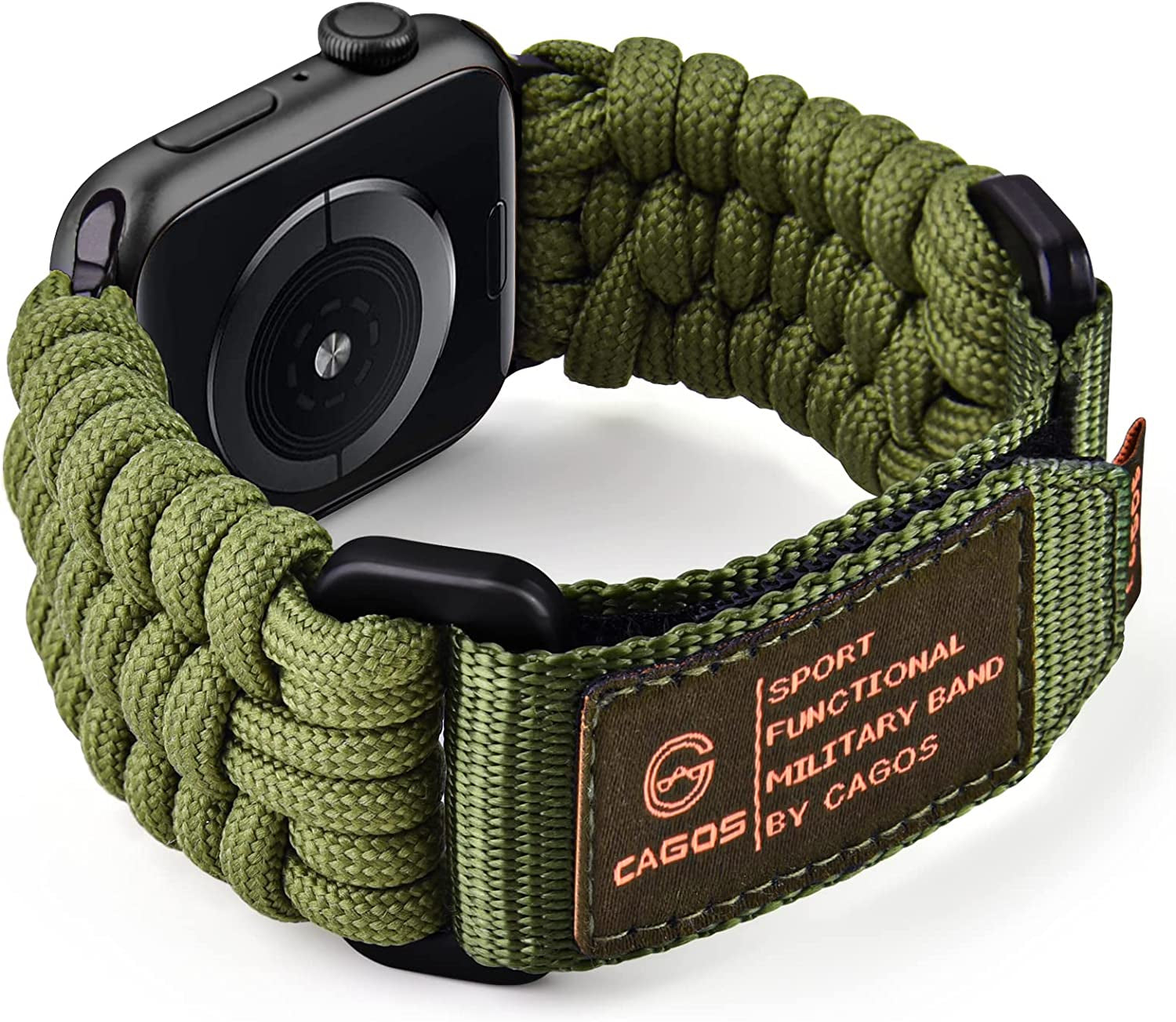 CAGOS Compatible with Apple Watch Band 49Mm 45Mm 44Mm 42Mm, Rugged Survival Paracord Nylon Strap Braided Sport Loop for Iwatch Bands Ultra Series 8 7 6 5 4 3 2 1 SE Men  CAGOS   