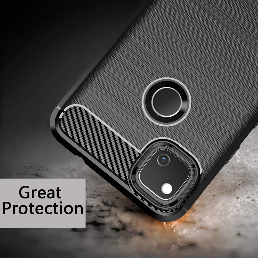 KEEPCA for Google Pixel 4A Case,[Not for Pixel 4A 5G] Slim Thin Soft Skin Silicone Flexible TPU Rubber Gel Anti-Scratch Shockproof Protective Cases Cover for Pixel 4A,Brushed Black  KEEPCA   
