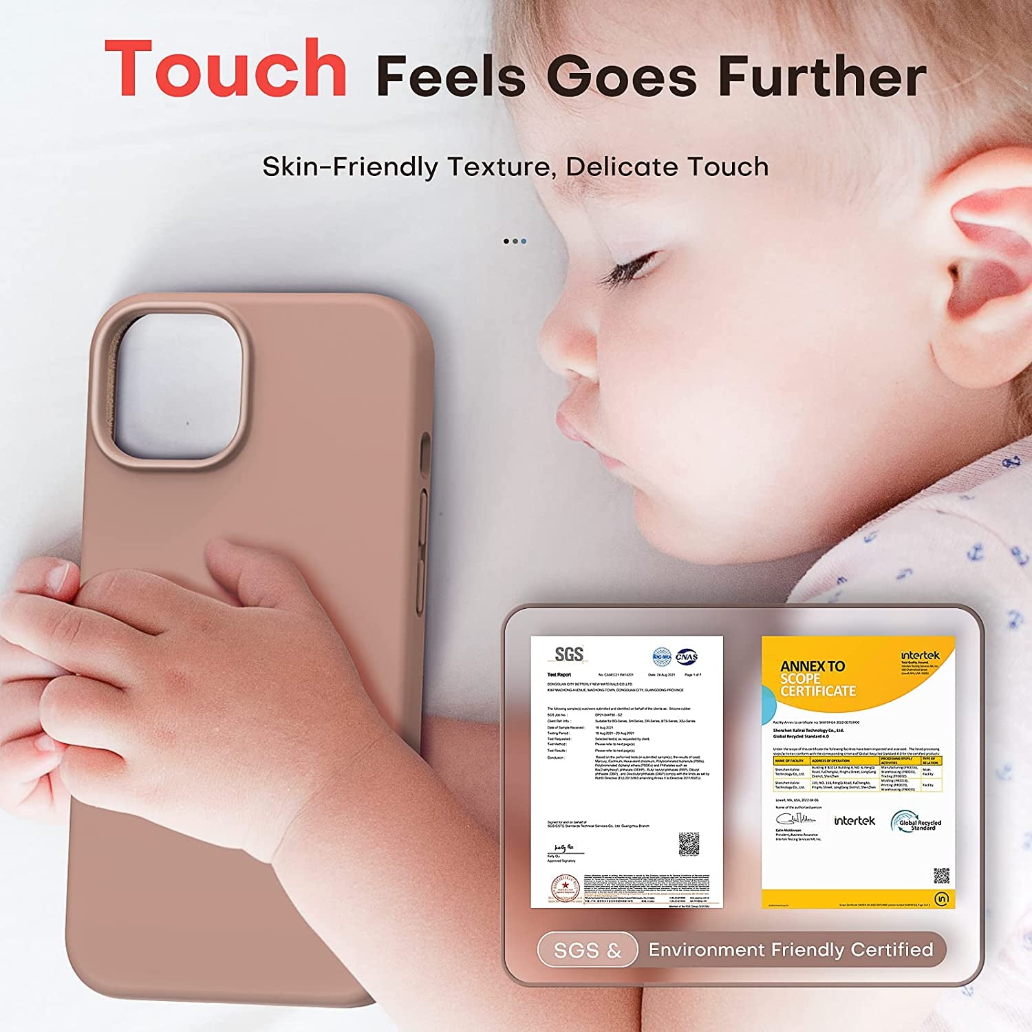 TOCOL [5 in 1 Designed for Iphone 14 Case, with 2 Pack Screen Protector + 2 Pack Camera Lens Protector, Liquid Silicone Phone Case 6.1 Inch, [Anti-Scratch] [Drop Protection], Brown  TOCOL   