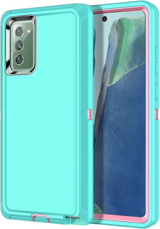 I-HONVA for Galaxy Note 20 Case Shockproof 3 in 1 Full Body Protection [Without Screen Protector] Rugged Heavy Duty Durable Cover Case for Samsung Galaxy Note 20 5G 6.7 Inch, Mint Green/Pink  I-HONVA   