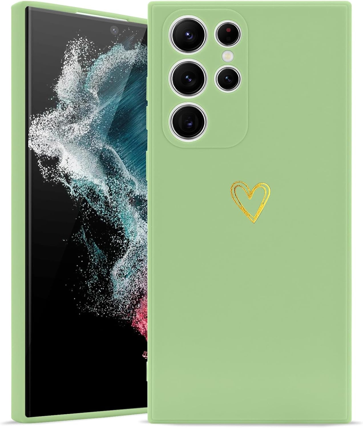 Wirvyuer for Samsung Galaxy S22 Case Cute Slim Shockproof Phone Case with Wireless Charging Support and Protection, Lime Green  Wirvyuer Lime Green Samsung Galaxy S22 Ultra 