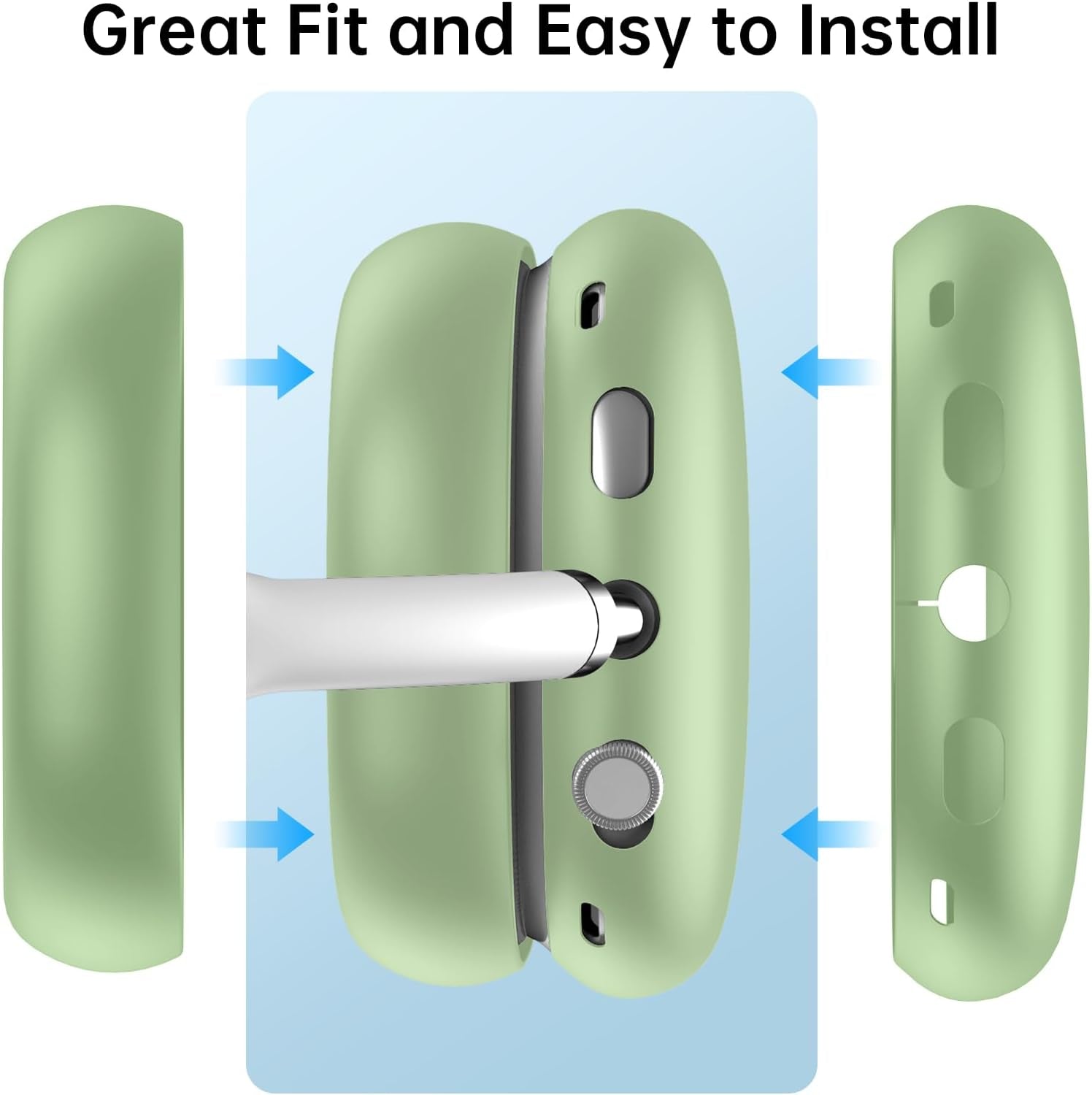Case Cover for Airpods Max, Soft Silicone Case Cover Kit for Airpod Max Ear Pad/Ear Cups/Headband, Anti-Scratch Protective Accessories for Apple Airpods Max Headphones (Green)  Xyuer   