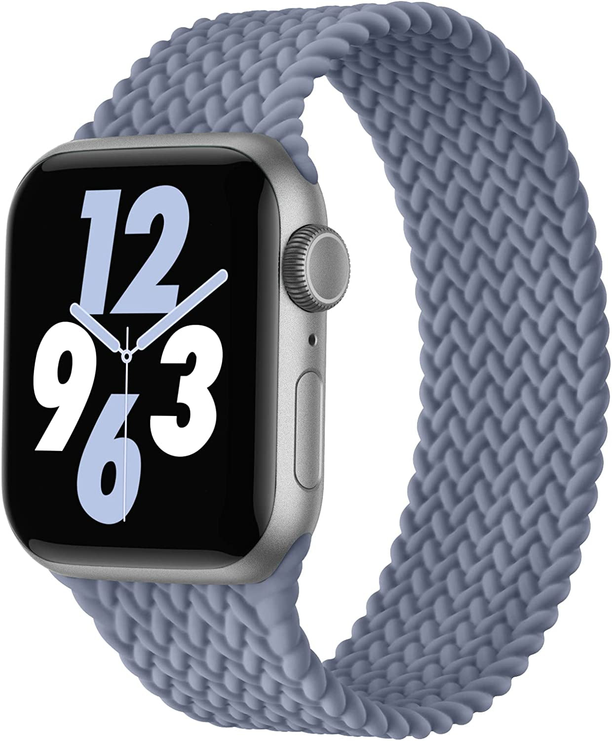 Silicone Solo Loop Bands Compatible with Apple Watch Band 38Mm 40Mm 41Mm 42Mm 44Mm 45Mm 49Mm, Stretchy Silicone Elastic Sport Strap Compatible for Iwatch Series 8/7/6/5/4/3/2/1/SE Ultra  WASPO Blue Gray 42/44/45/49MM S: 5.9"-6.2"(150mm-159mm) 