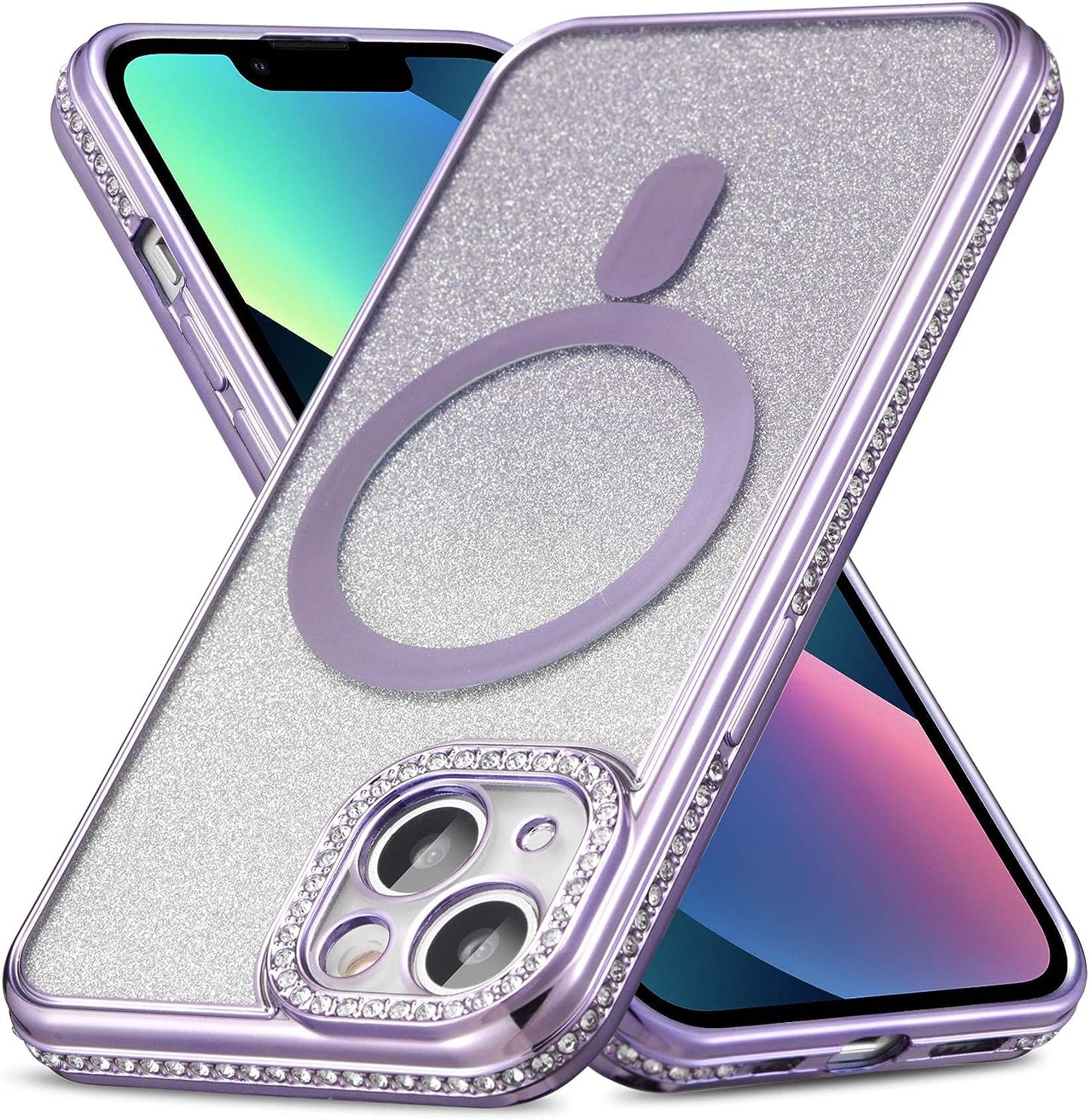ZCDAYE Case for Iphone 13, Iphone 13 Phone Case Compatible with Wireless Charging,Blue Edge Electroplated Transparent Soft TPU Shockproof Case Cover for Iphone 13(6.1 Inches) - Blue  ZCDAYE N-Purple Iphone 13 