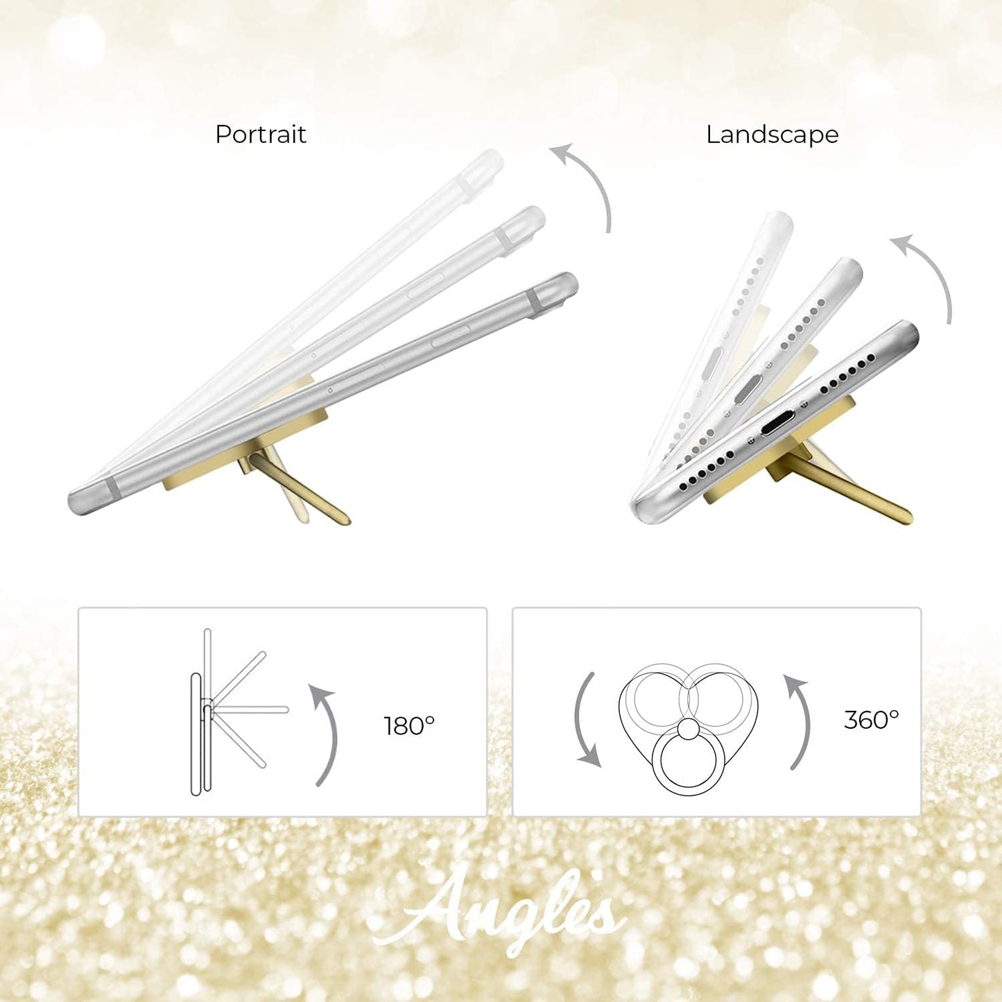 Cellphone Ring Holder Finger Kickstand (2 Pack) - Ifab 360° Rotation/Sturdy/Reusable/Grip/Stand/ Universal - Compatible with All Smartphones - Cat Black  ifab   