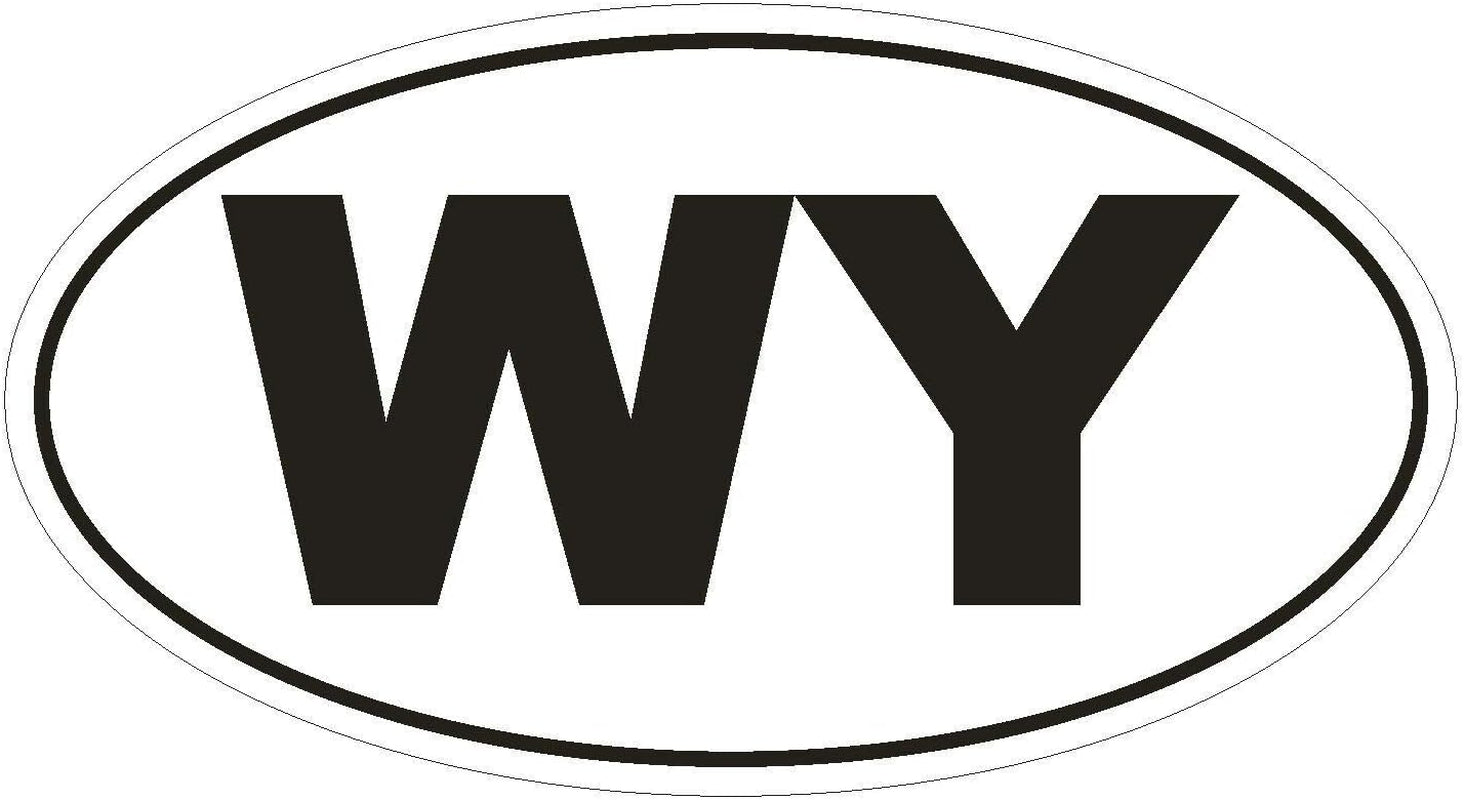 Magnet WY Wyoming Euro Oval Vinyl Magnetic Bumper Sticker Decal D496 Laptop Tablet 5"  Vinyl Overlays 720   