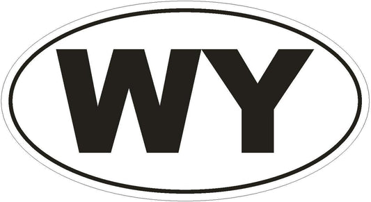 Magnet WY Wyoming Euro Oval Vinyl Magnetic Bumper Sticker Decal D496 Laptop Tablet 5"  Vinyl Overlays 720   