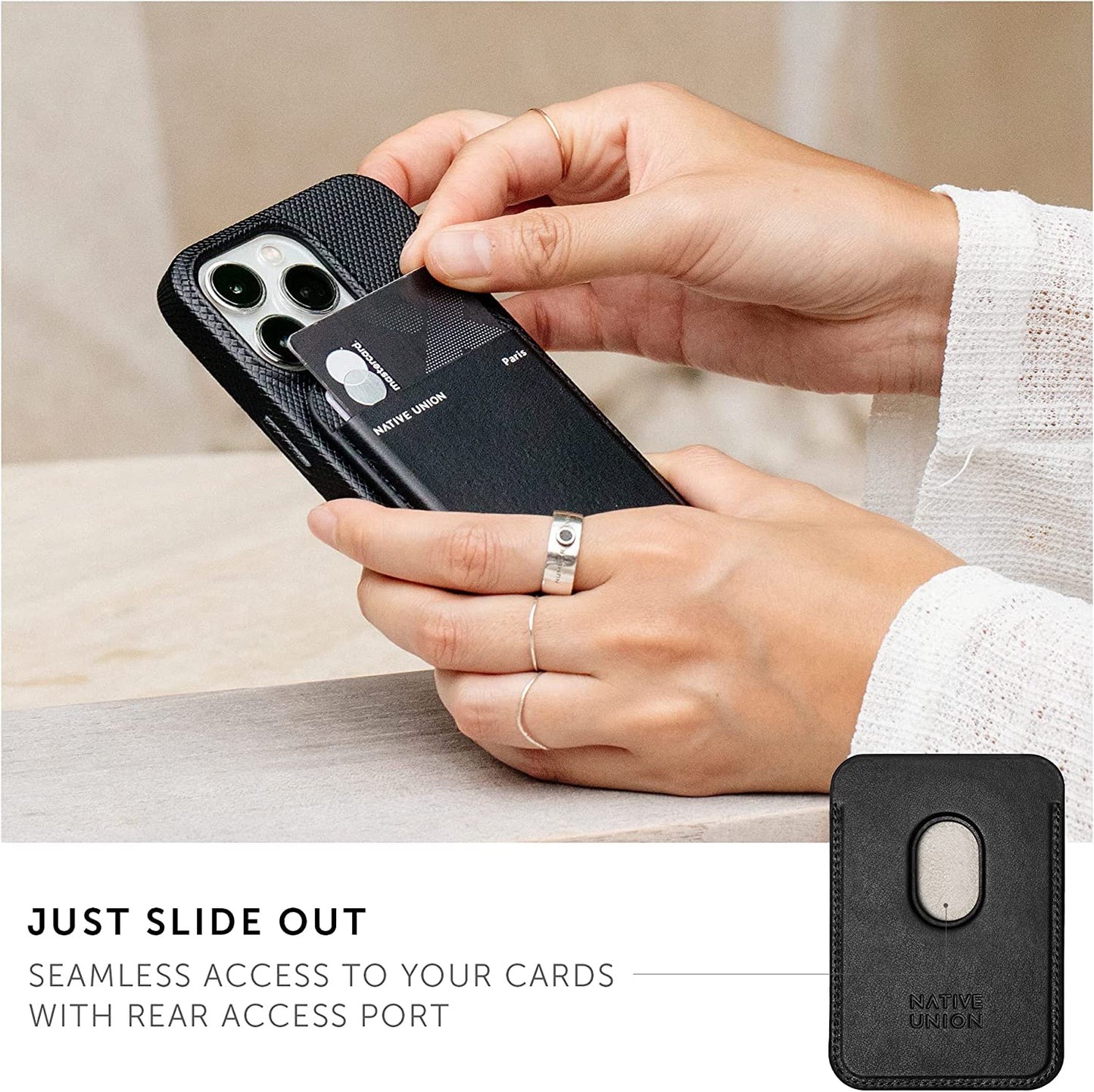 Native Union Clic (Re) Classic Wallet | Magnetic – Magsafe Compatible Card Holder – Extra Secure & Ultra Slim – Safely Stores 3 Essential Cards (Black)  Native Union   