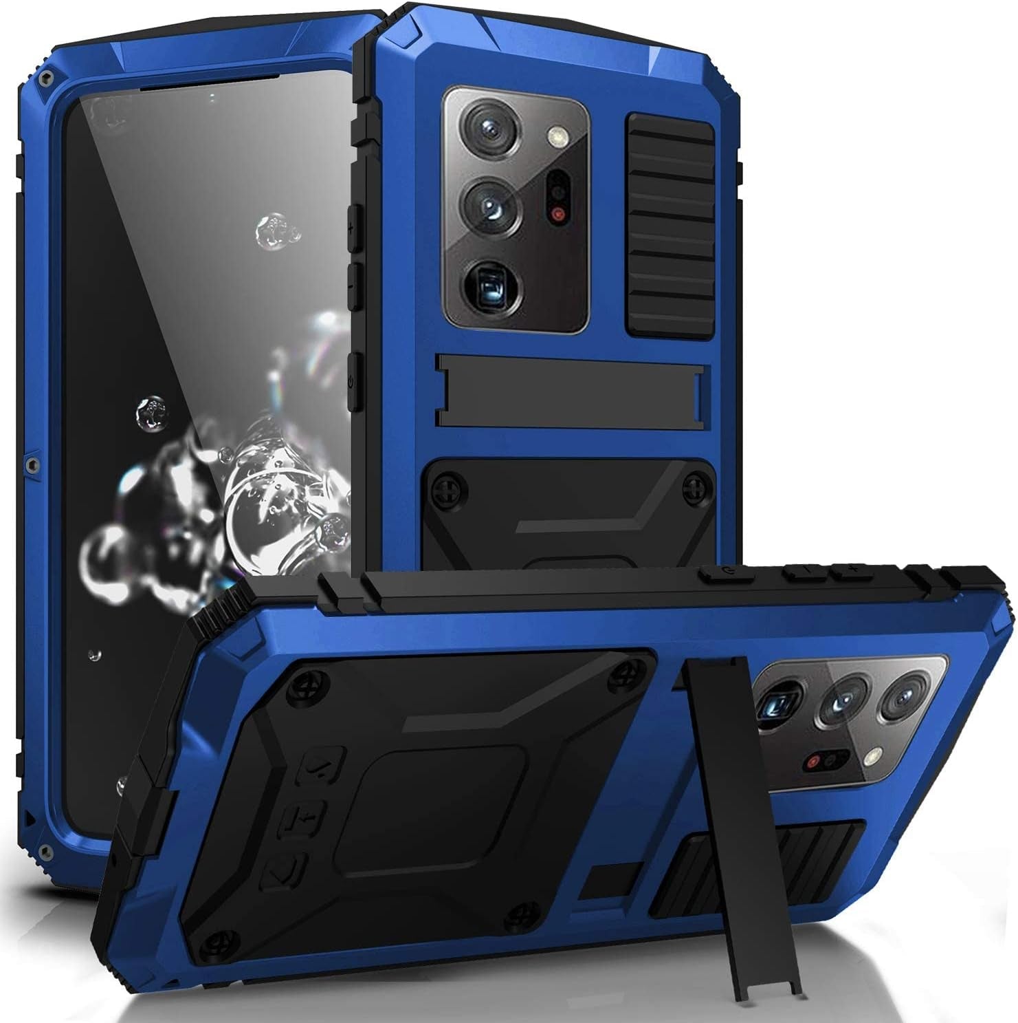 Simicoo Samsung Note 20 Ultra Metal Case with Screen Protector Military Rugged Heavy Duty Shockproof with Stand Camera Protector Full Cover Case for Note 20 Ultra (Yellow)  Simicoo Blue  