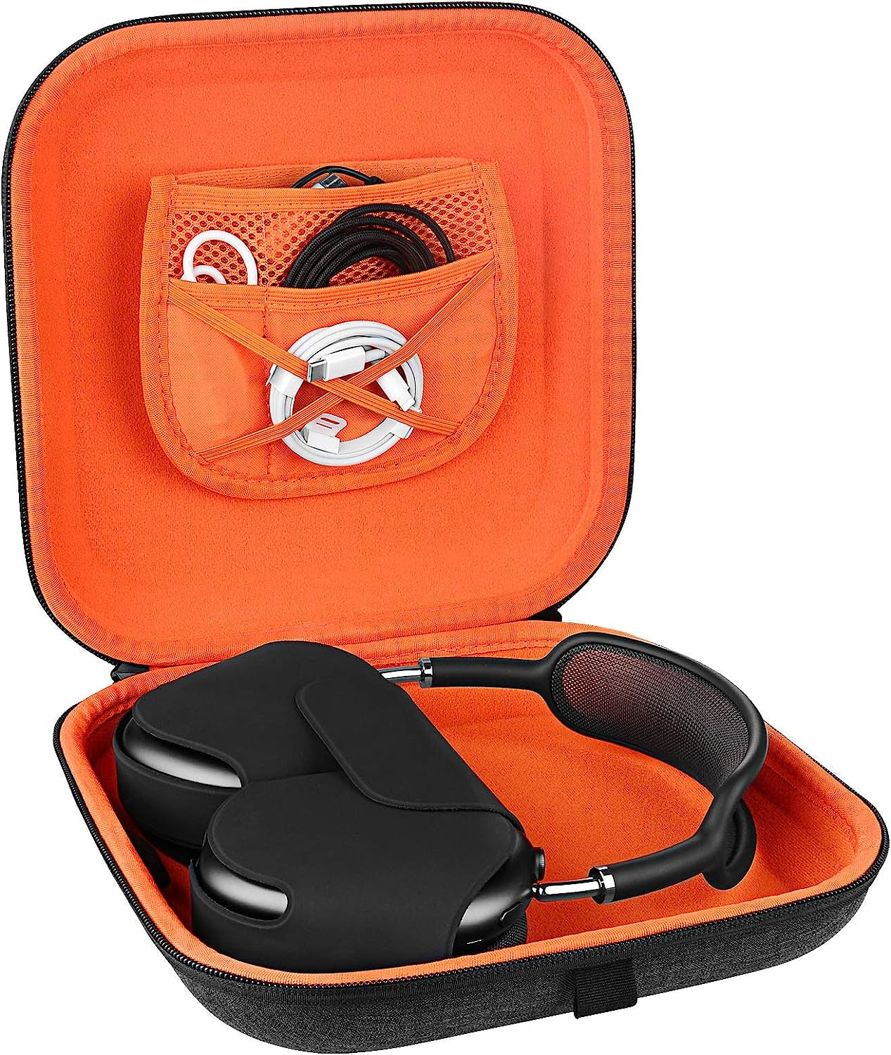 Geekria Shield Case, Compatible with Airpod Max Headphones, Replacement Protective Hard Shell Travel Carrying Bag with Room for Accessories Storage (Dark Gray) (Compatible with Smart Case)  Geekria   