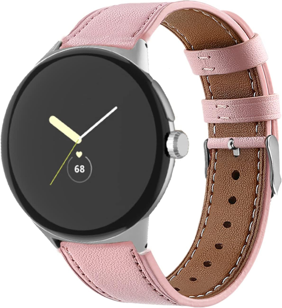 Leather Bands Compatible with Google Pixel Watch Band, Leather Replacement Band for Google Pixel Watch for Women & Men (D)  hunmansaf E  