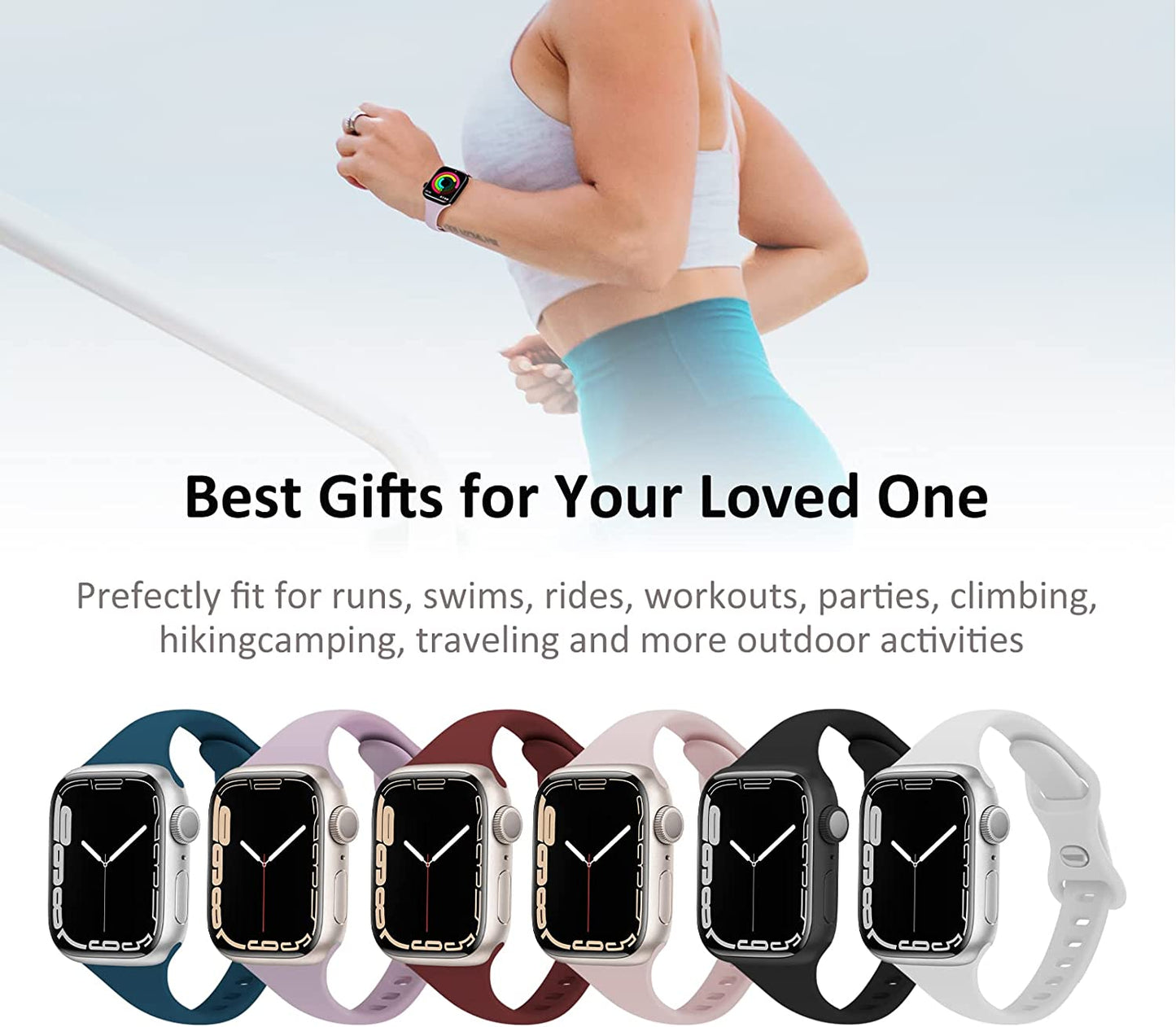 Oribox Compatible with Apple Watch Bands 41Mm 40Mm 38Mm, Soft Silicone Sports Wristband for Iwatch Series SE 8 7 6 5 4 3 2 1 for Women Men  ORIbox   