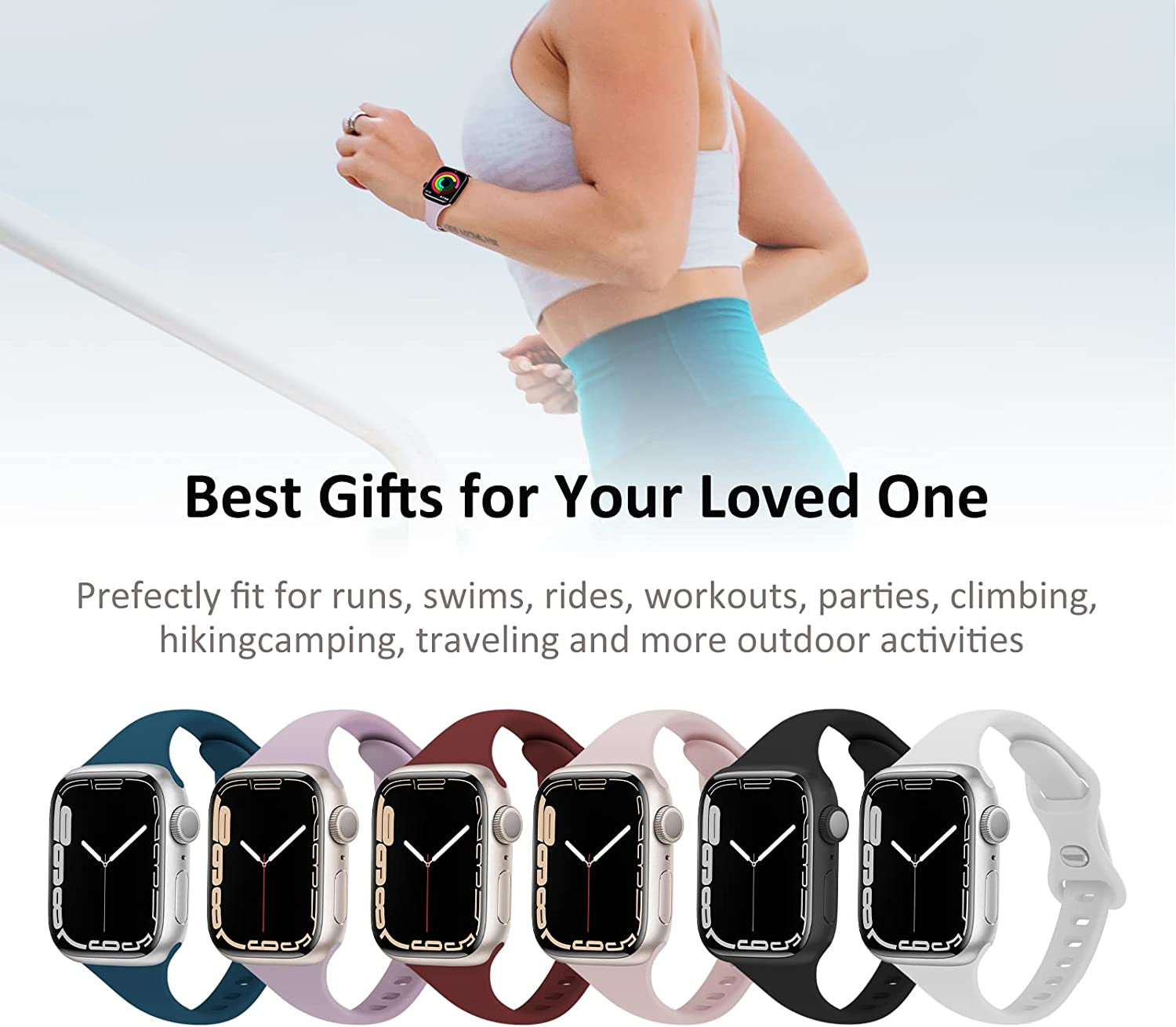 Oribox Compatible with Apple Watch Bands 41Mm 40Mm 38Mm, Soft Silicone Sports Wristband for Iwatch Series SE 8 7 6 5 4 3 2 1 for Women Men  ORIbox   