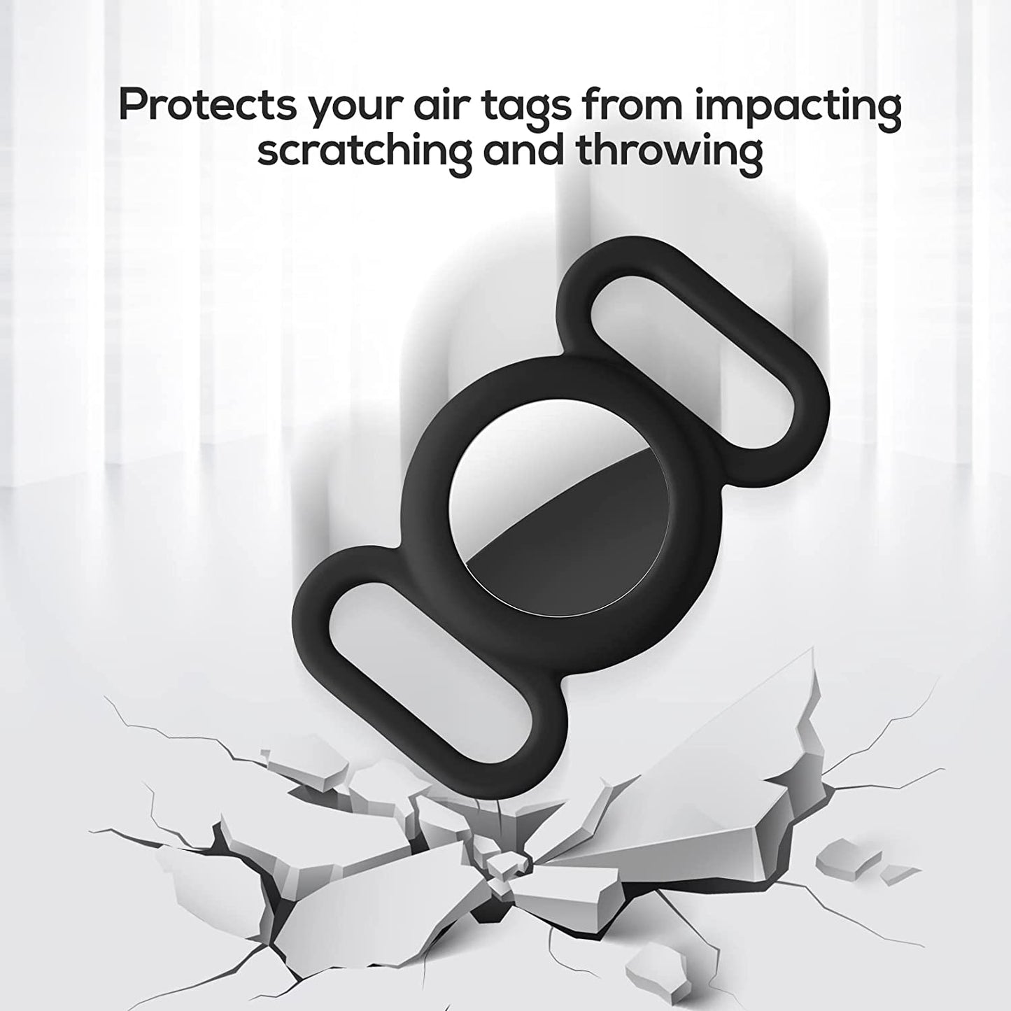 Air Tag Dog Collar Holder(2 Pack), Protective Silicone Pet Collar Case for Apple Air Tag 2021, Anti-Lost Air Tag Case Holder Compatible with Cat Dog Collars Charms & Pets Accessories - Black & White  typecase   