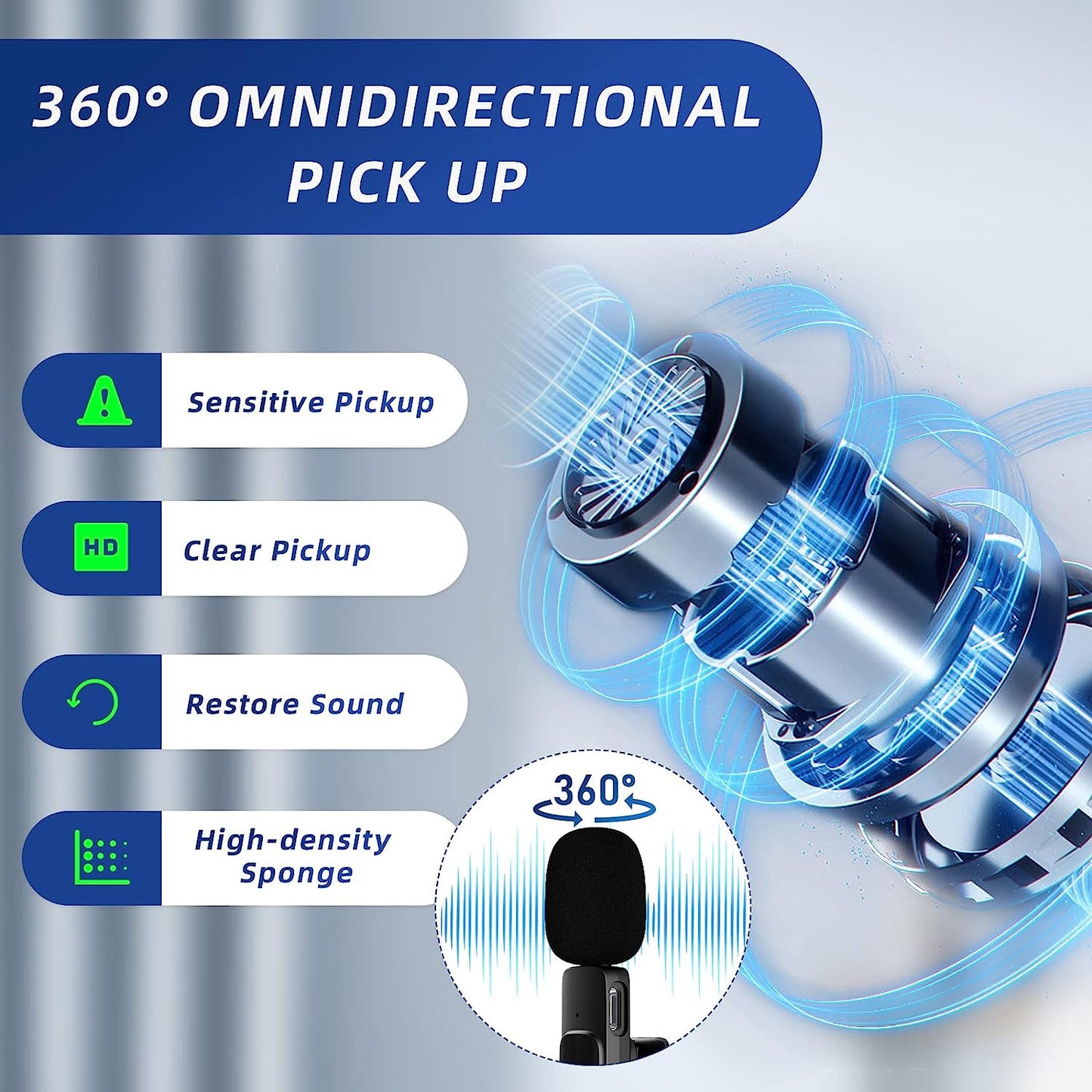 Javik 2 Pack Wireless Lavalier Microphone for Iphone Ipad Noise Reduction Clip on Microphone Auto Sync Mini Lapel Microphone for Video Recording, Youtube, Interview, Vlog, Tiktok, Live  Javik   