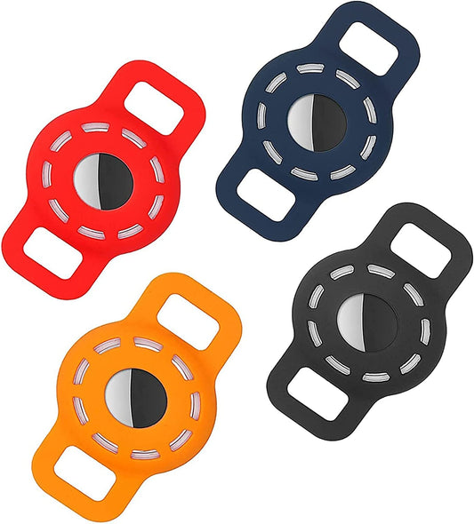 Amaessom Airtag Dog Collar Holder（4 Pack） Protective Airtag Case for Dog Collar，Anti-Lost Air Tag Case Holder Cover Compatible with Cat Dog Collars Loop ，Airtag Pet Holder 0.8 Inch Width  Amaessom   