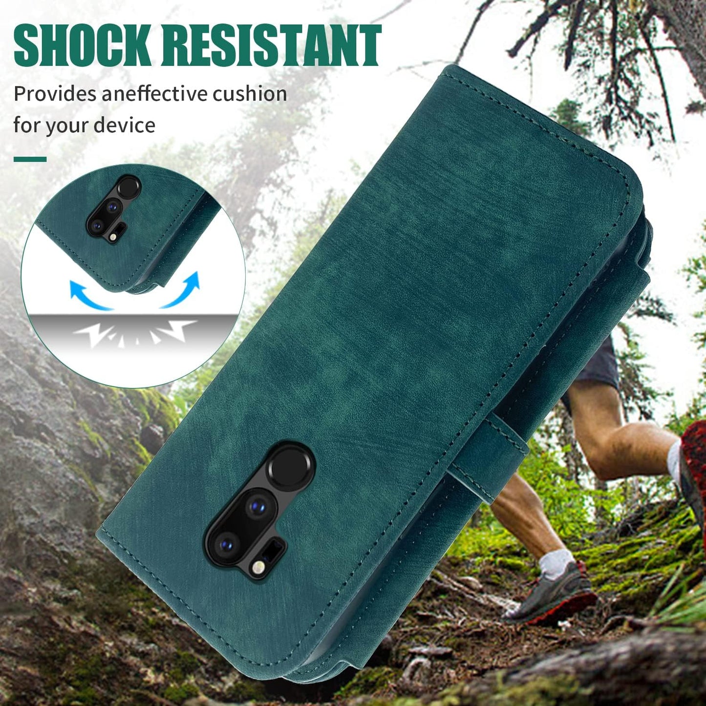Compatible with LG G7 Thinq Wallet Case 9 Card Slots Retro Leather Flip Credit Card Holdercell Phone Cover for LGG7 One G 7 plus LG7 Fit Lg7Thinq 7G Thin Q G7+ G7Thinq Lgg7Thinq Women Men Green  Furiet   