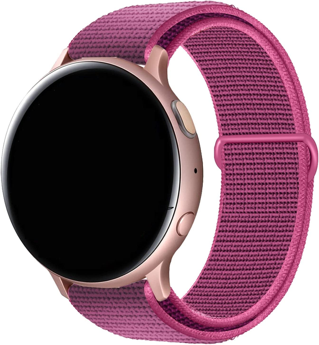 Morsey 20Mm Quick Release Watch Band Compatible with Samsung Galaxy Watch Active 2 40Mm 44Mm/ 42Mm/Pebble/Gizmo/Ticwatch Smart Watch, Nylon Breathable Replacement Sport (Black)  Morsey Pomegranate  