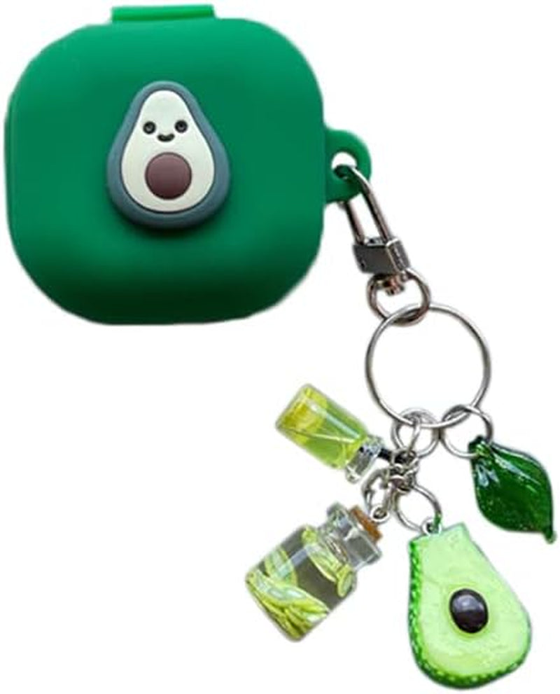 3D Fruit Headphones Case Compatible with Samsung Galaxy Buds Live(2020) Silicone Case with Lovely Accesories Kids Teens Girls Women Funny Kawaii Cover for Galaxy Buds Pro(2021) (Red Cherries)  SINQERISHT Green Avocado  