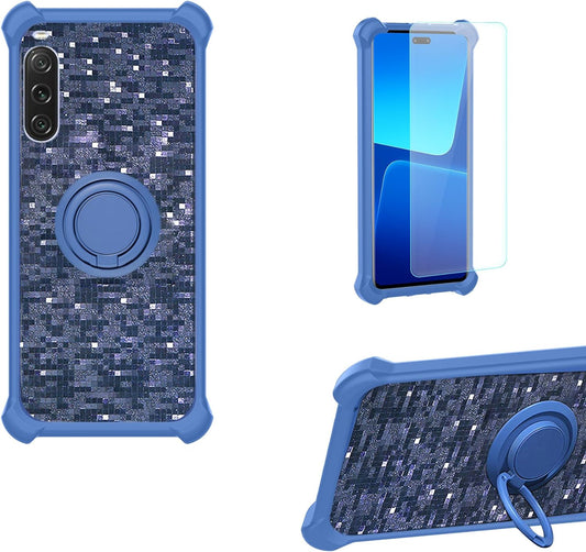 Case for Sony Xperia 10 V Case Compatible with Sony Xperia 10 V Phone Case Cover [With Tempered Glass Screen Protector][Hard PC + Soft Silicone][Ring Support] TZZH-LAN  Generic   