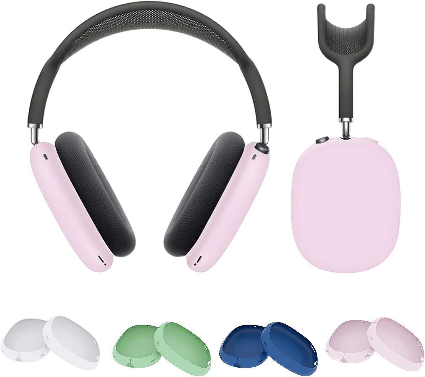 Antetek Silicone Case for Airpods Max Headphone,Soft Silicone Skin Cover Lightweight [Anti Slip] Shock-Proof Shatter-Resistant Protective Frame Full Cover Compatible for Airpods Max (White)  Antetek Pink  