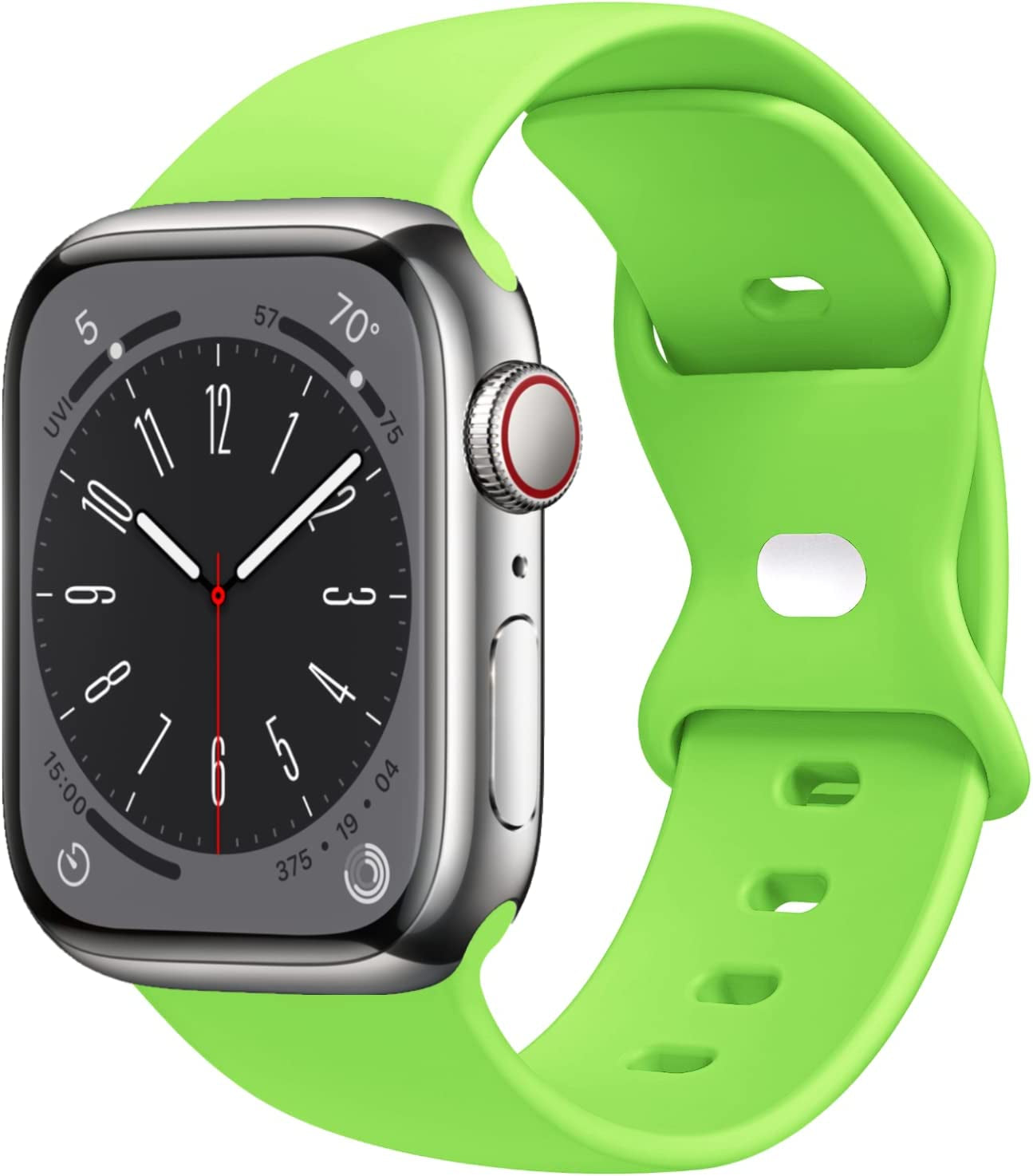 STG Sport Watch Band Compatible with Apple Watch Band 38Mm 40Mm 41Mm 42Mm 44Mm 45Mm 49Mm, Soft Silicone Replacement Sport Strap Compatible for Iwatch Ultra SE Series 8/7/6/5/4/3/2/1 (42Mm/44Mm/45Mm/49Mm, Klein Blue)  STG Apple Green 42mm/44mm/45mm/49mm 