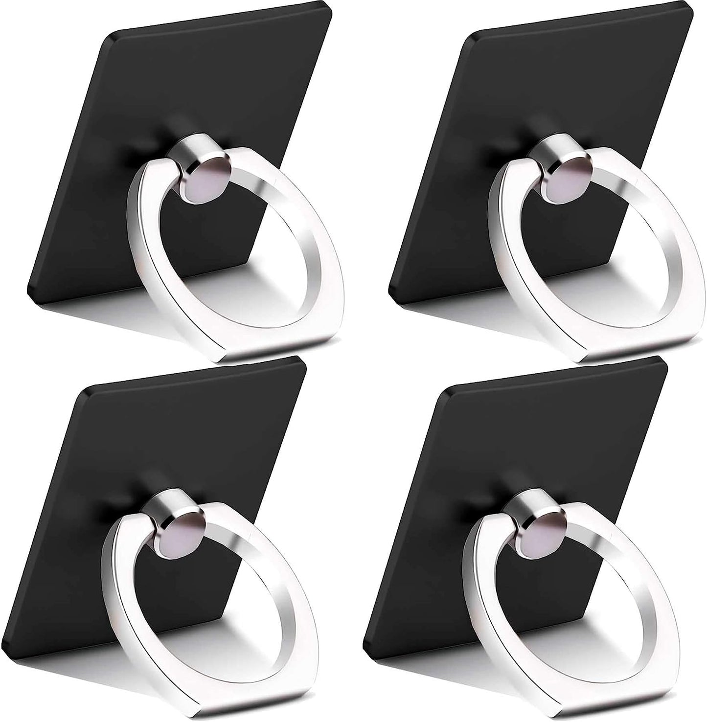Finger Ring Stand, 360 Rotary Cell Phone Holder Finger Loop Grip Mount Universal Smartphone Kickstand,Ieugen Compatible with Iphone 14/Iphone 13/Galaxy S23/Galaxy S22/Galaxy  iEugen black 4pack  