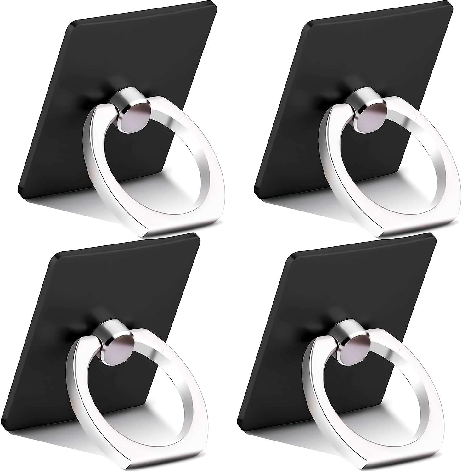 Finger Ring Stand, 360 Rotary Cell Phone Holder Finger Loop Grip Mount Universal Smartphone Kickstand,Ieugen Compatible with Iphone 14/Iphone 13/Galaxy S23/Galaxy S22/Galaxy  iEugen black 4pack  