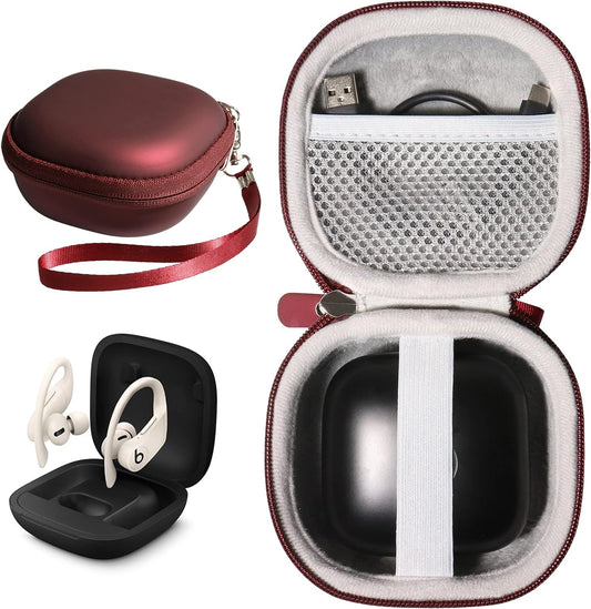 Wgear Customized Travel Case for Beats Powerbeats Pro - Totally Wireless Earphones, Mesh Cable Pocket, Elastic Secure Strap, Elite Wrist Strap  WGear   