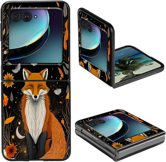 BPQOJB for Moto Razr plus 2023 Case with Fox and Moon Customized Design Printed Slim Hard PC Shock Proof Protective Phone Case Cover for Motorola Moto Razr plus 2023  BPQOJB   