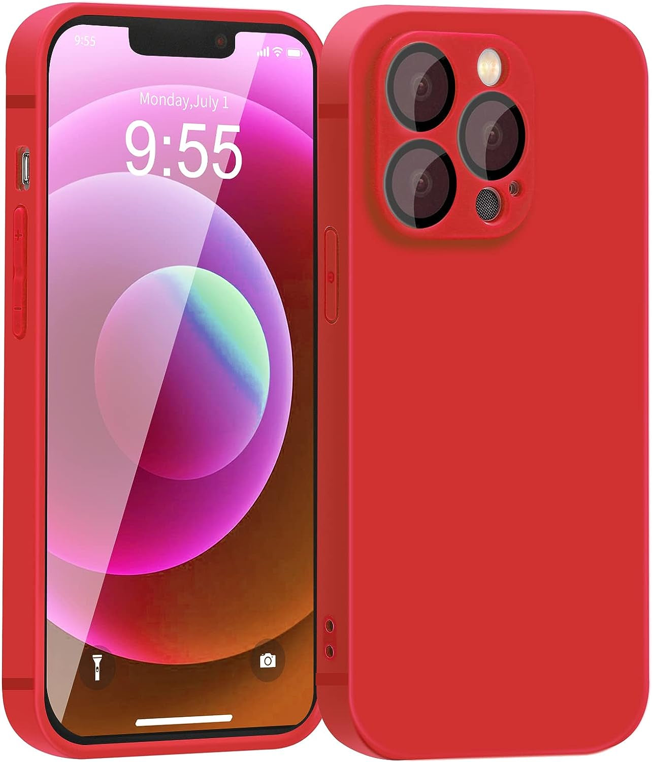 YZR Silicone Case for Iphone 12 Pro Max Case 6.7 Inch, Individual Protection for Each Lens, Liquid Silicone Phone Case with Microfiber Lining (Hawthorn Red)  YZR Red  