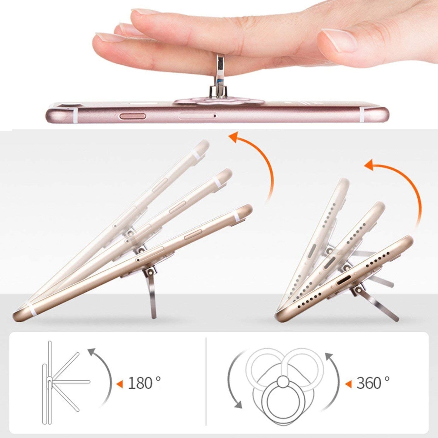 ZOSTLAND 1PC Transparent Clear Phone Ring,Universal 360°Adjustable Phone Case Finger Grip Stand Holder Desk Stent Mount Car Hook Compatible with Iphone 13 12 11 XS MAX X plus Ipad Samsung (Round)  ZOEAST   