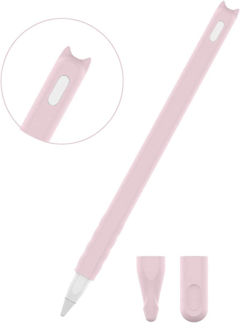 Silicone Case Apple Pencil 2Nd Generation Holder Sleeve Skin Pocket Cover Accessories Kit for Ipad Pro 11 12.9 Inch Cute Cat Soft Grip Pouch Cap Holder with 2 Protective Nib Covers (Teal Blue)  pm INC pink  