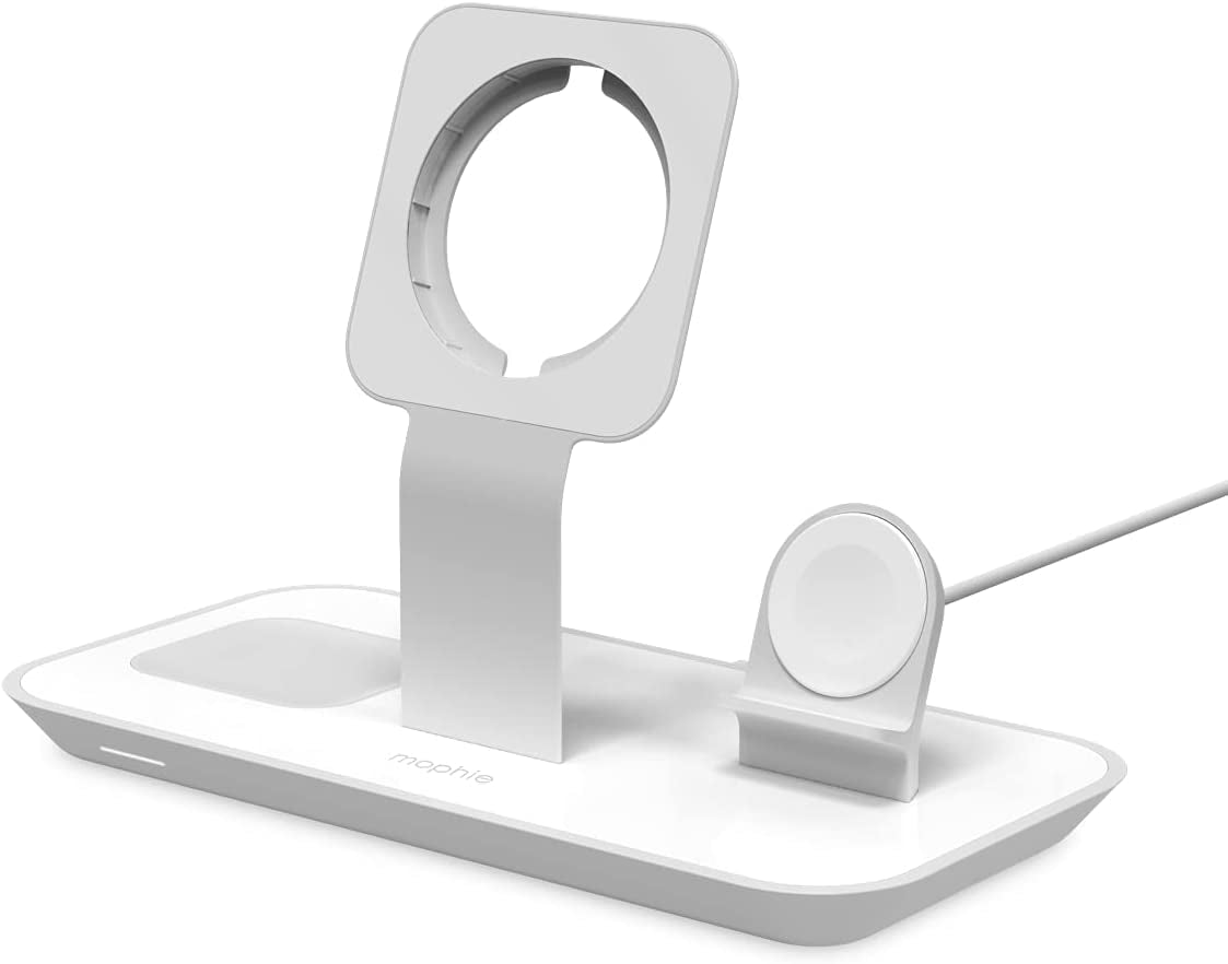 Mophie 3-In-1 Magsafe Wireless Charging Stand for Apple Iphone, Airpods/Airpods Pro & Watch, 15W Super-Fast Charging, Stylish Gloss Finish - White (Magsafe Charger Not Included)  mophie   