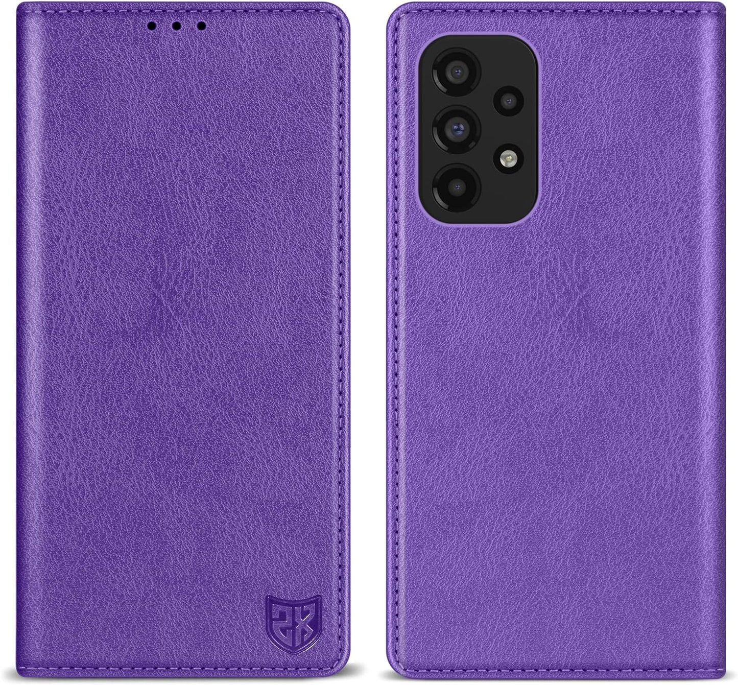 ZZXX Samsung Galaxy A53 5G Wallet Case with [RFID Blocking] Card Slot Stand Strong Magnetic Leather Flip Fold Protective Phone Case for Samsung Galaxy A53 5G Case Wallet(Lake Blue-6.5 Inch)  ZZXX Purple Samsung Galaxy A53 5G 6.5 Inch 