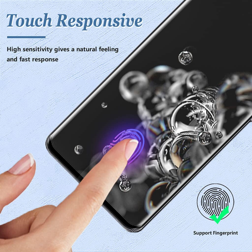 Micger Galaxy S20 Screen Protector 【2+2 Pack】 with 2 Pack Camera Lens Protector, Compatible Fingerprint, 3D Glass Full Coverage 9H Hardness Tempered Glass Screen Protector for Samsung Galaxy S20 5G  Micger   