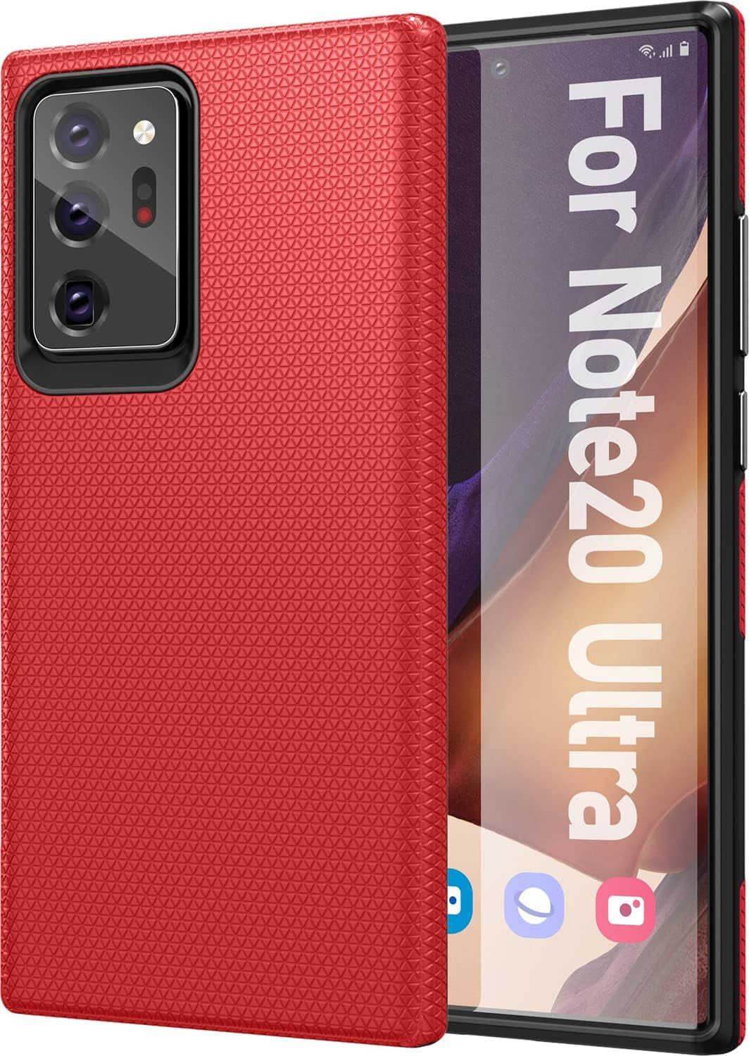 Rayboen for Galaxy Note 20 Ultra Case, Dual Layer Military Grade Shockproof Heavy Duty Protection Cover, Phone Case for Samsung Galaxy Note 20 Ultra 5G - Navyblue  Rayboen B- Red  