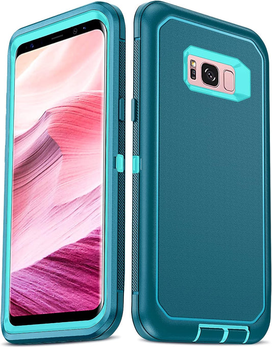 Leyi for Samsung Galaxy S8 plus Case, Upgrade 3-In-1 Full Body Shockproof Rubber Outer Cover Heavy Duty Tough Rugged Dustproof Defender Protection Case for Samsung Galaxy S8 Plus, Teal  LeYi   