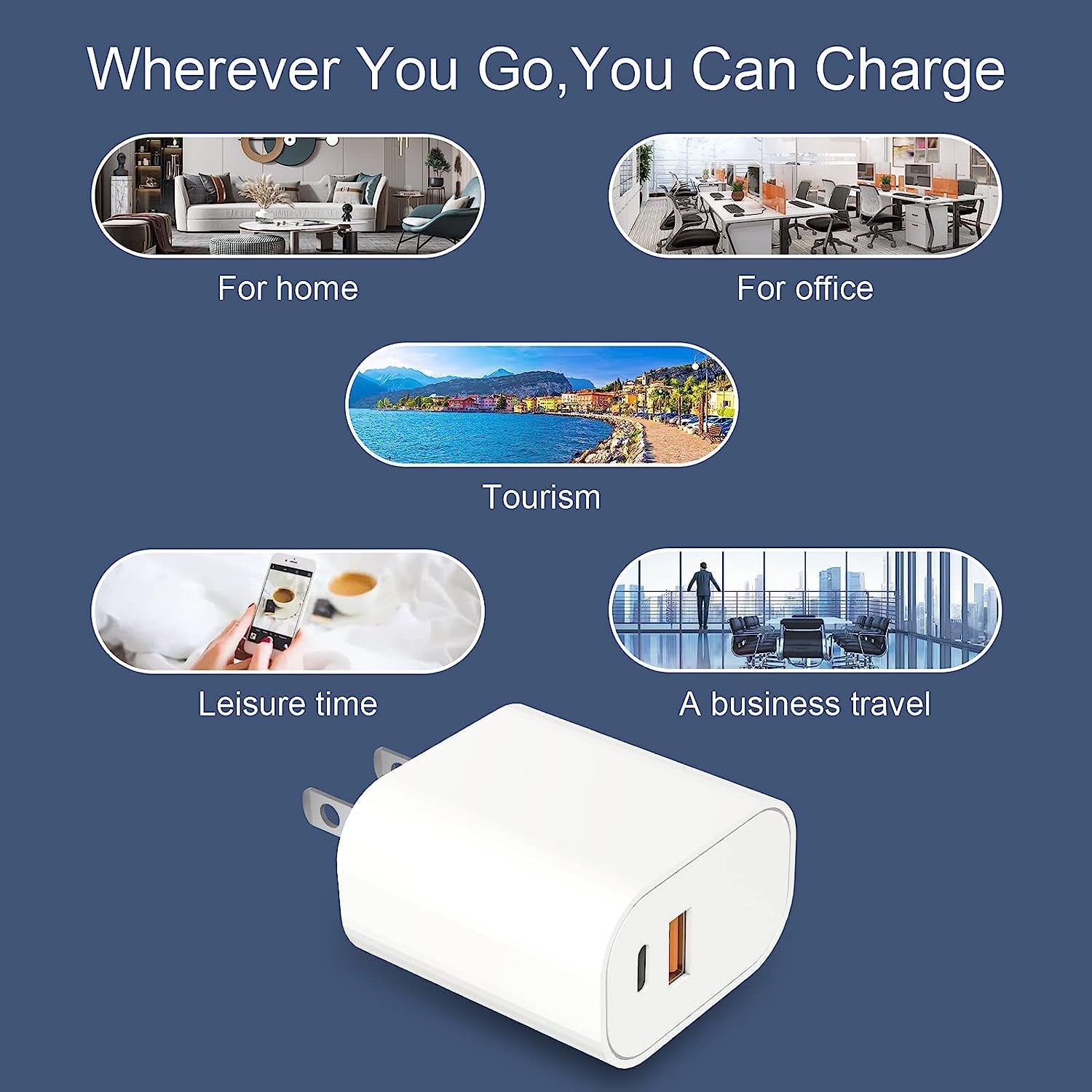 [Apple Mfi Certified] Iphone Fast Charger,2Pack 20W Dual Port PD3.0 USB-C + USB-A Power Delivery Wall Charger Block Plug for Iphone 14/13/13Pro Max/12 Mini/12 Pro Max/11/Xs/Xr/X/8,Ipad,Airpods Pro Max  Shenzhen Xihuida Electronics Co., Ltd   