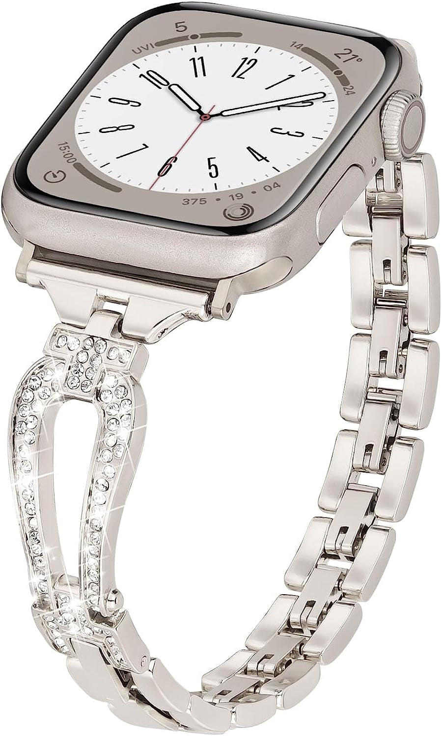 MOFREE Bling Band Compatible for Apple Watch Band 38Mm 40Mm 41Mm 42Mm 44Mm 45Mm Iwatch Series SE 8 7 6 5 4 3 2 1,Dressy Jewelry Diamond Rhinestone Stylish Metal Wristband Strap for Women  MOFREE Starlight 38mm/40mm/41mm 