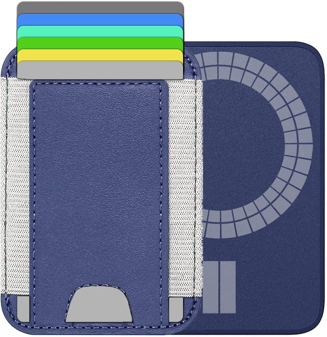 Magnetic Card Holder Designed for Magsafe Wallet, Designed for Iphone 12 13 14 15 Pro Max Mini, Highimitation Leather, Strong Magnet on Back, Quick Access (3 Cards, Dark Cherry)  Python Trend One 6 Cards, Purple  