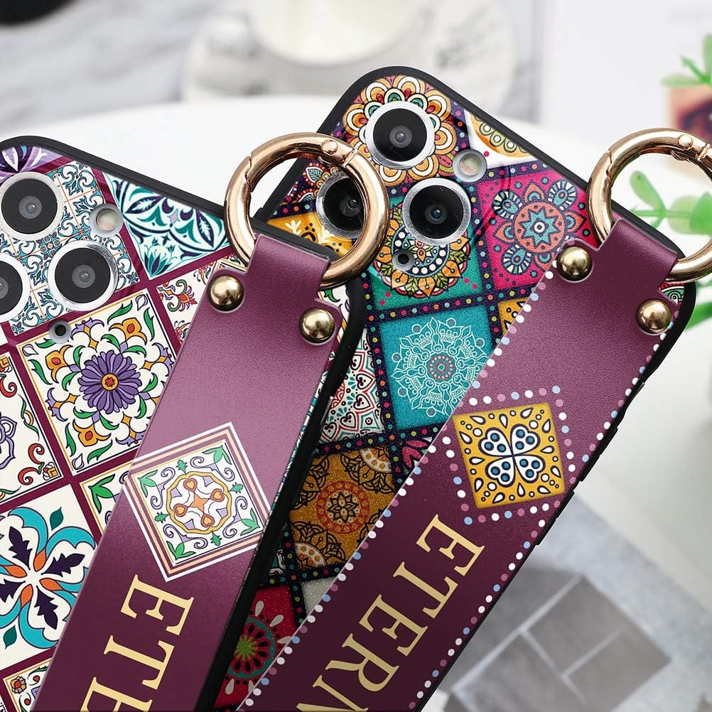 Eouine for Samsung Galaxy A32 5G Case [6.5"] Case Silicone Wrist Strap Band with Pattern Ultra Slim Shockproof Soft Gel Cover Wristband Bumper Skin for Samsung A32 5G (Leopard Print 1)  Eouine   