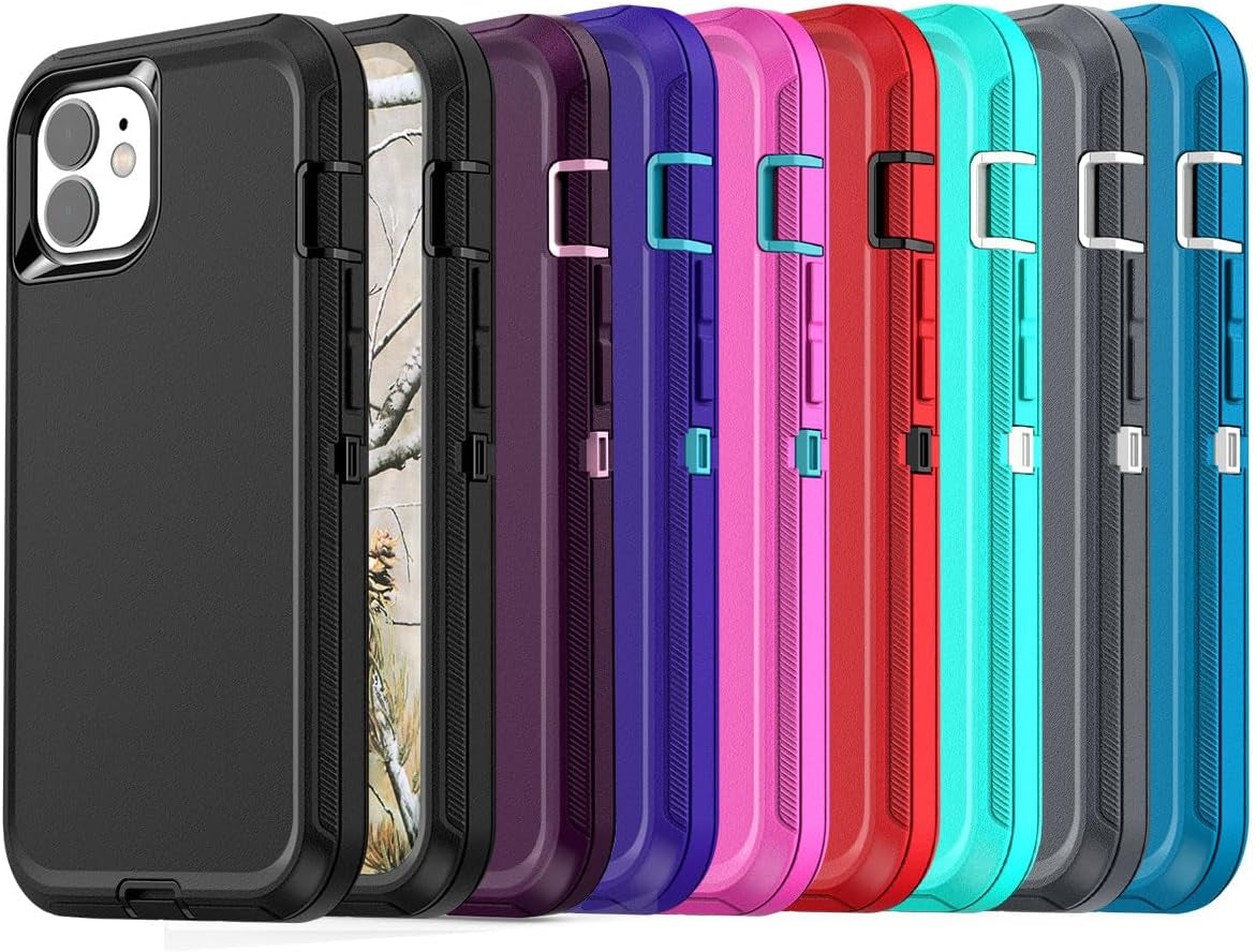 Aicase for Iphone 11 Case (6.1"), Heavy Duty Drop Protection Rugged Shockproof/Drop/Dust Proof 3-Layer Protective Durable Indestructible Phone Cover for Iphone 11, Black  AICase   