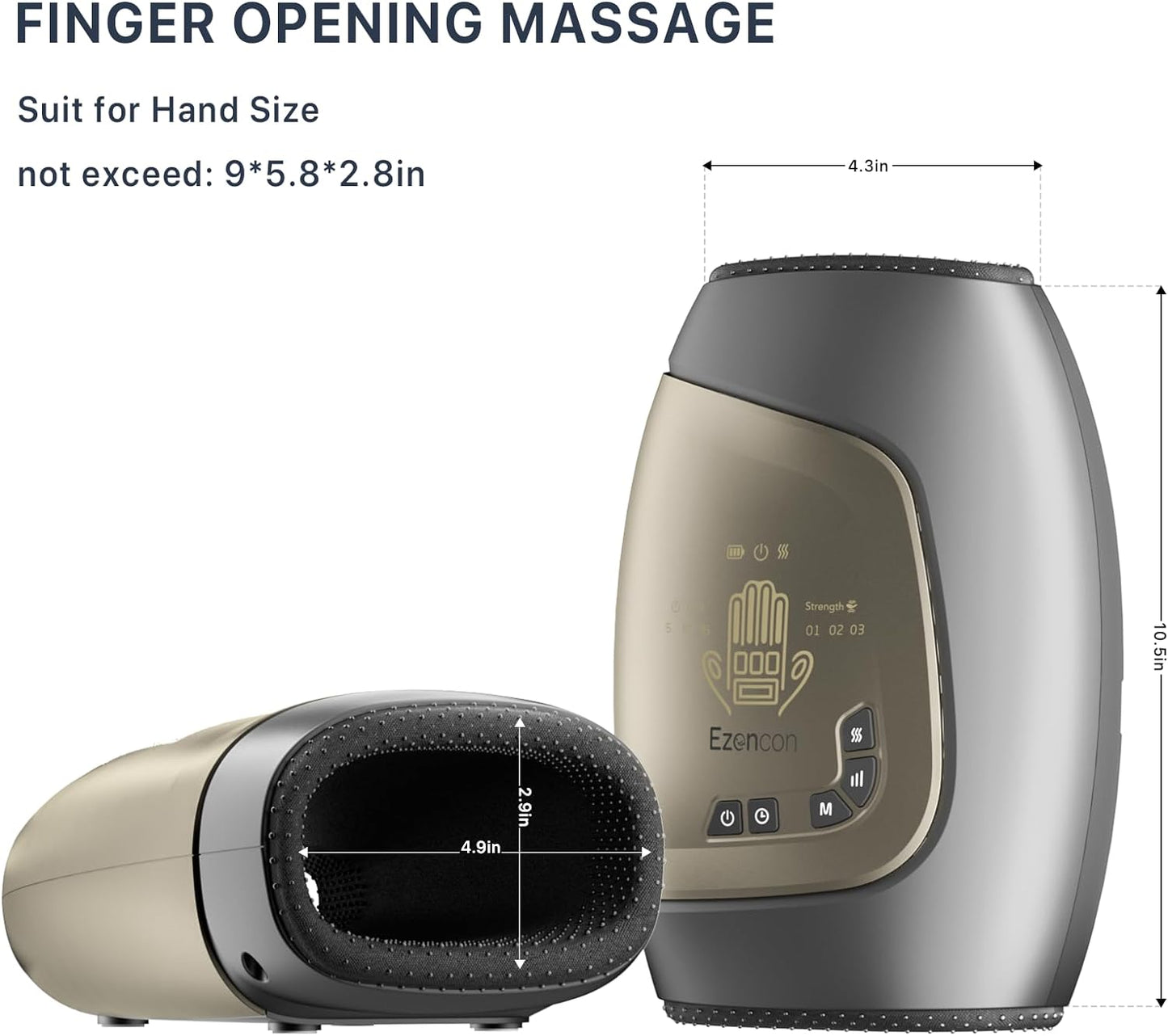 Ezencon Electric Hand Massager Machine with Fingers Opening, Rechargeable Hand Massager for Arthritis and Carpal Tunnel, Hand Massager with Heat and Compression, Finger Massage Roller Included  Ezencon   