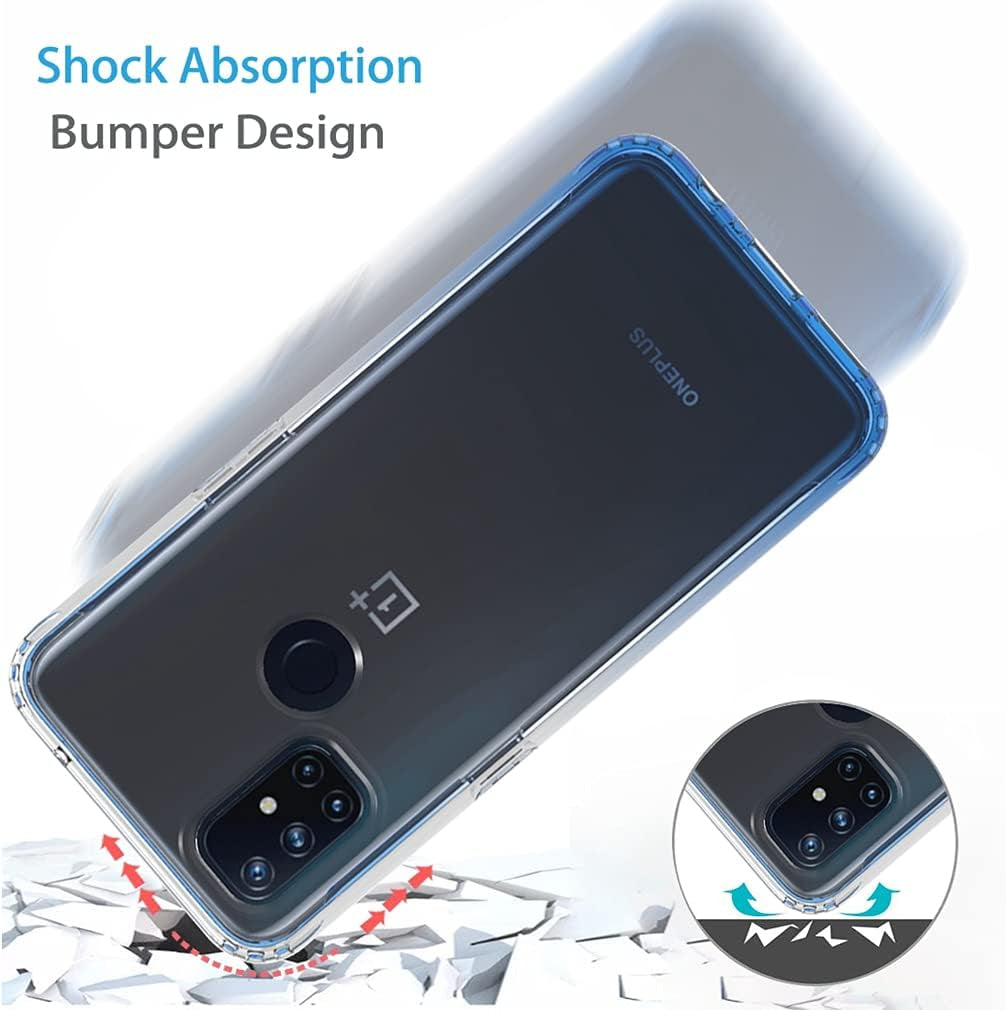 Bohefo Clear Case Compatible with Oneplus Nord N10 5G, Oneplus N10 Case for Girls Women, Cute Crystal TPU Bumper Shockproof Protective Phone Case Cover for Oneplus Nord N10 5G (Blue)  Bohefo   