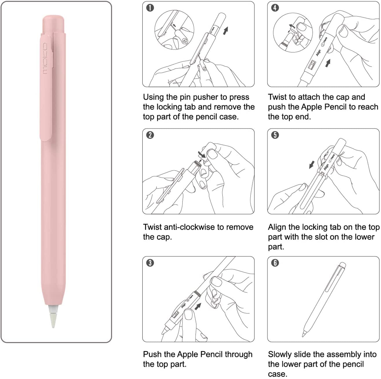 Moko Holder Case for I-Pencil, Retractable Tip Cap for New Ipad 10.2 2019/Ipad Air (3Rd Generation) 10.5" 2019/Ipad Mini (5Th Generation) 7.9" 2019 I-Pencil（Only for I-Pencil 1St - Pink  MoKo   