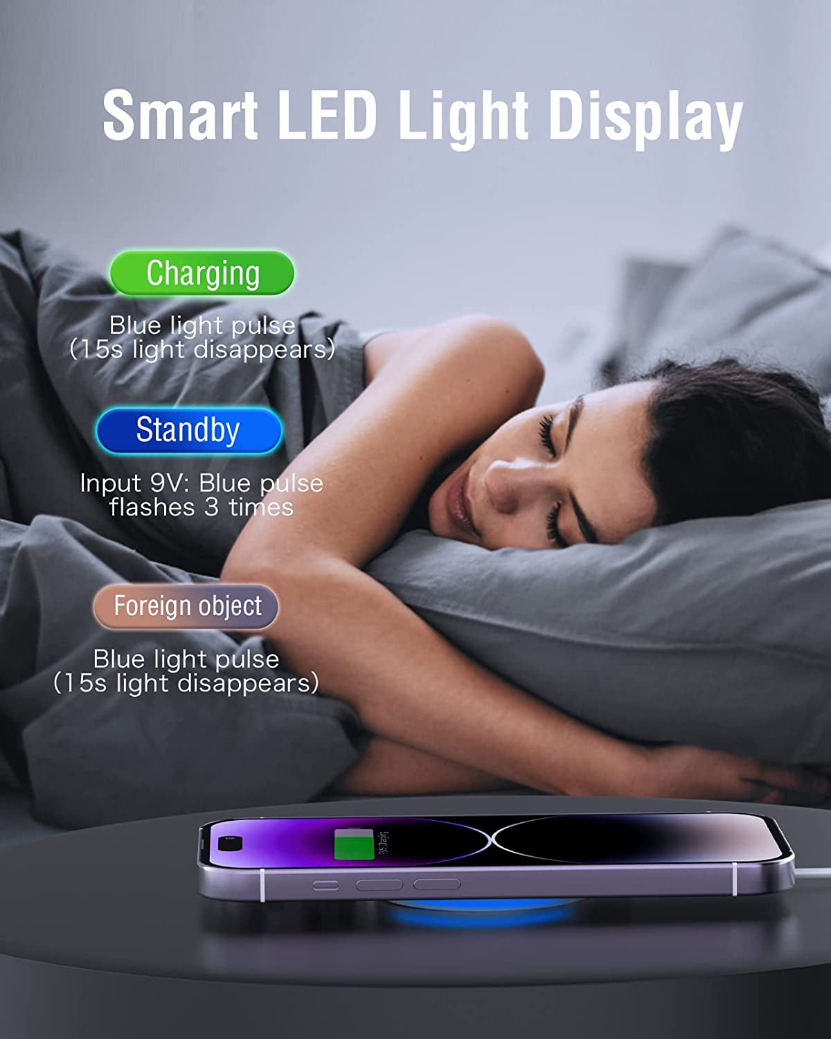 2 Pack Magnetic Wireless Charger Max 15W Fast Apple Mag-Safe Charger for Iphone 14/13/12 Pro/Max/Plus and Airpods 3/2/Pro Mag Safe Magnet Charging Pad with 5Ft Dual Charging Port Cable  Shenzhen USV Technology Co.,Ltd   