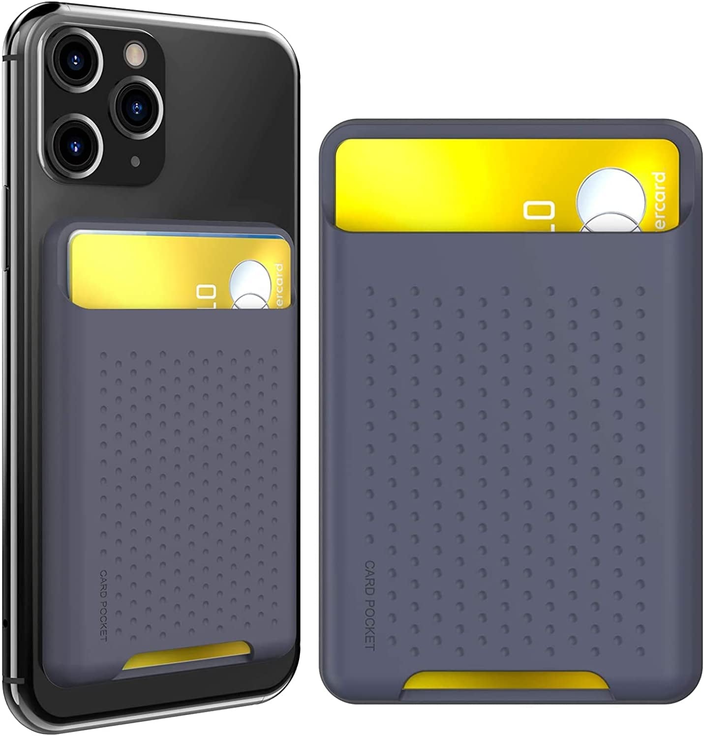 AHASTYLE Card Holder for Back of Phone for Magsafe Strong Magnetic【Rfid Shielding】 Silicone Wallet Compatible with Iphone 14/13/12/Pro/Pro Max/Mini (Pink)  AHASTYLE A- Midnight Blue  